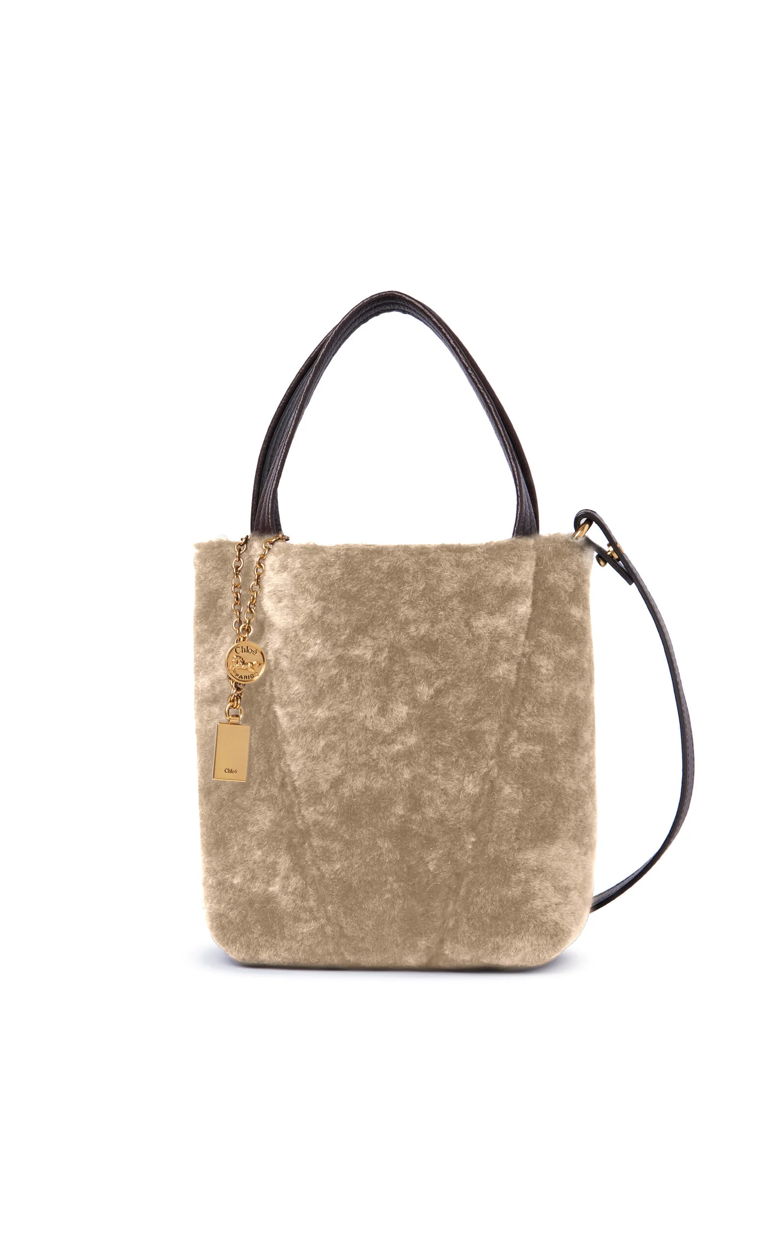 Spin Shearling Bucket Bag grey - 1