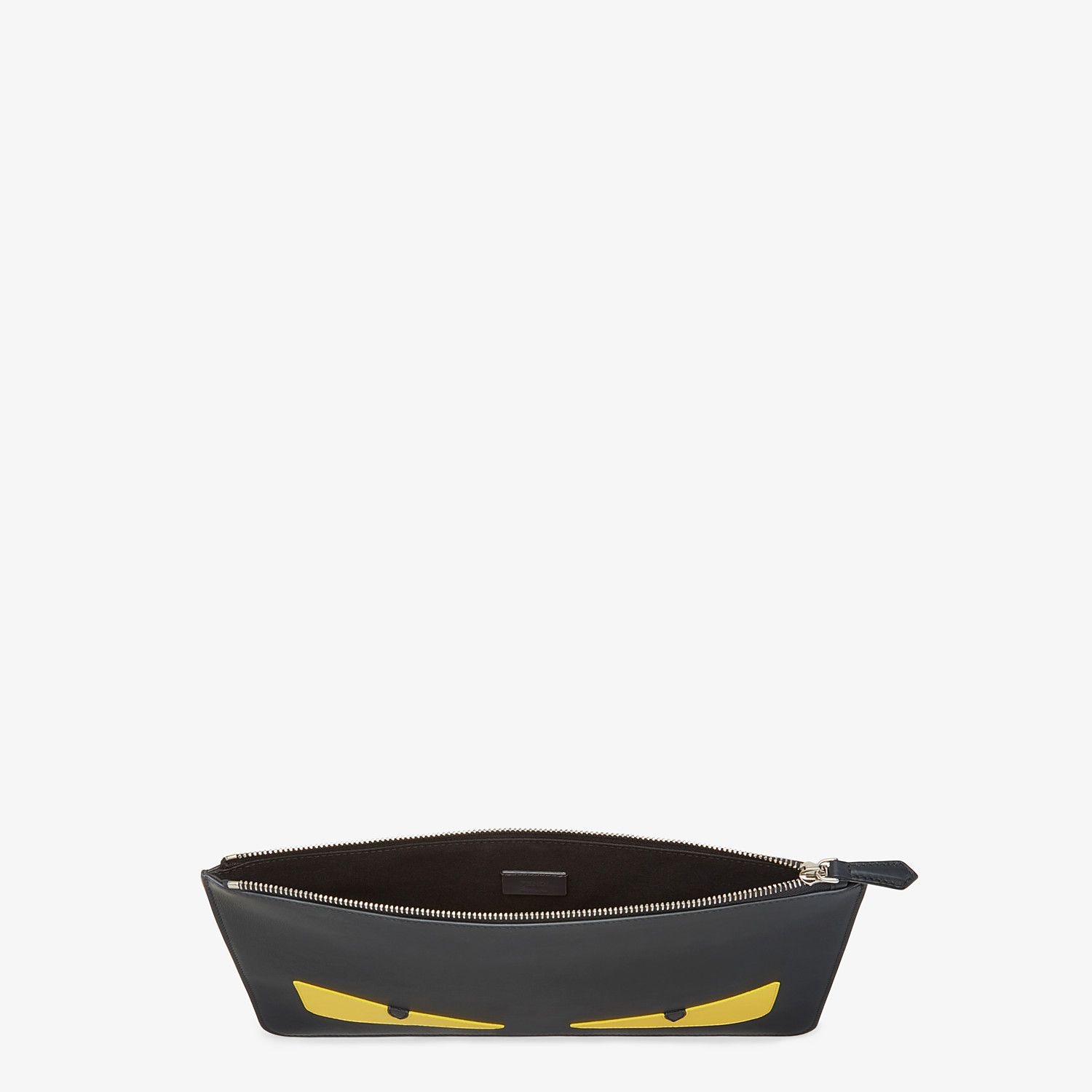 Black and yellow leather pouch - 3