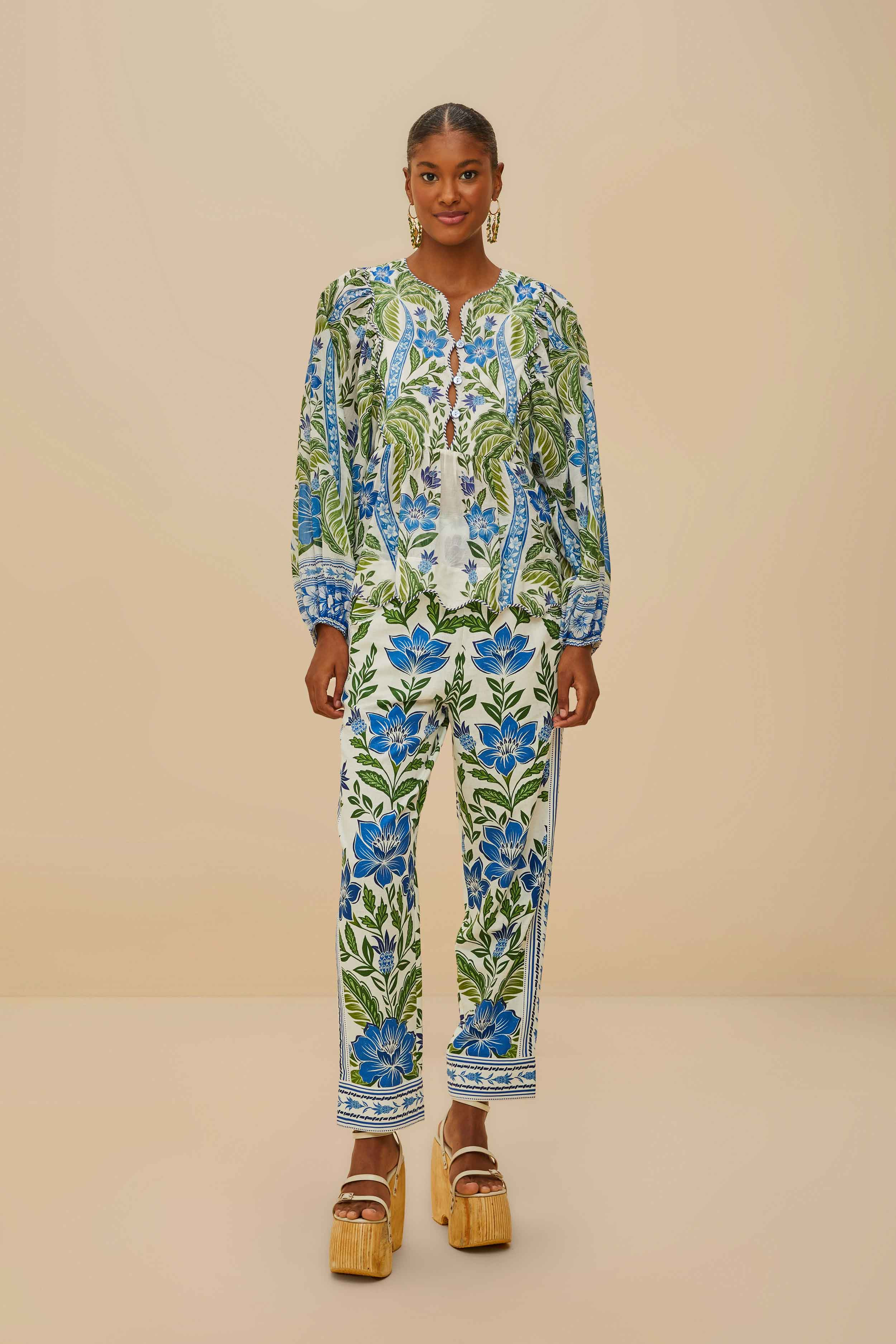 Off-White Tropicance Wavy Yoke Blouse - 2