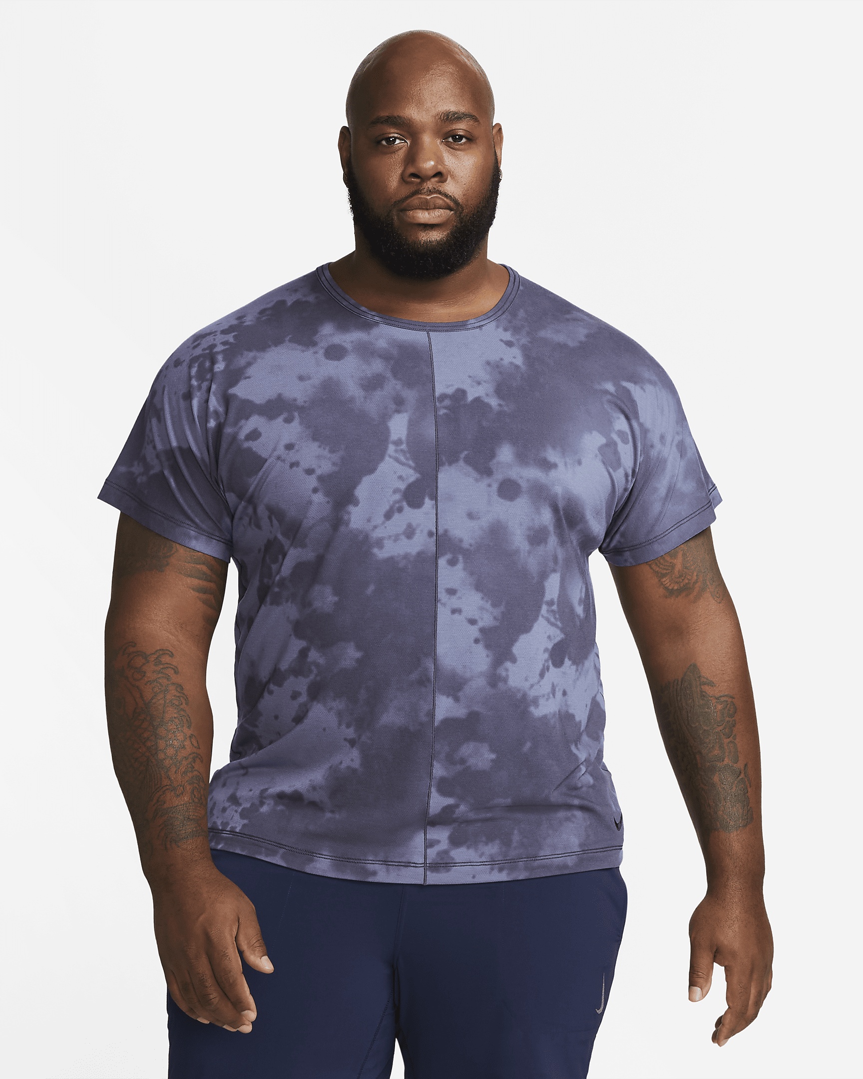 Nike Men's Dri-FIT Allover Print Short-Sleeve Yoga Top - 6