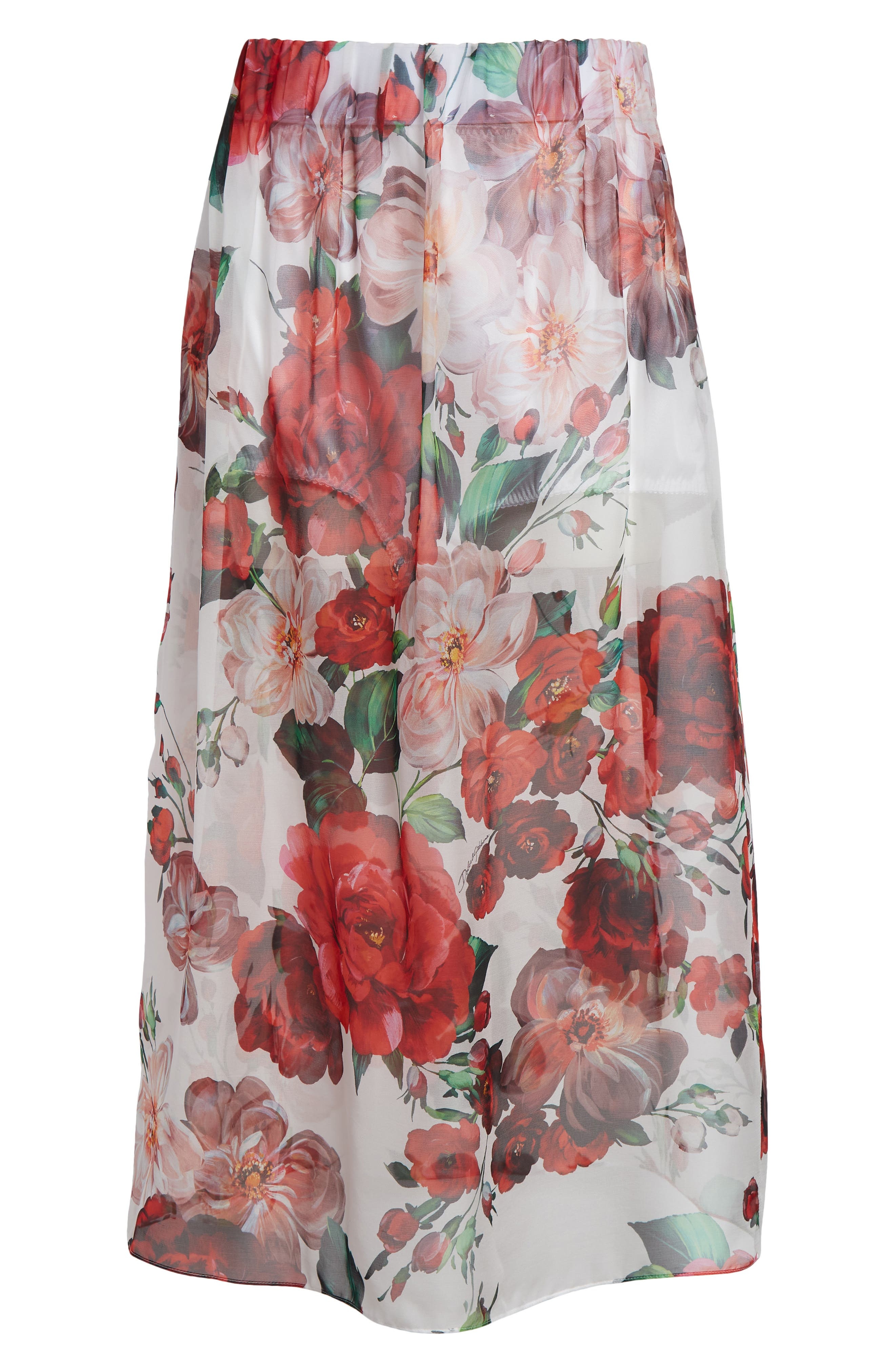 Dolce&Gabbana Floral Print Silk Chiffon Skirt in Ha5Pd B.rose Antiche F.bco at Nordstrom - 6