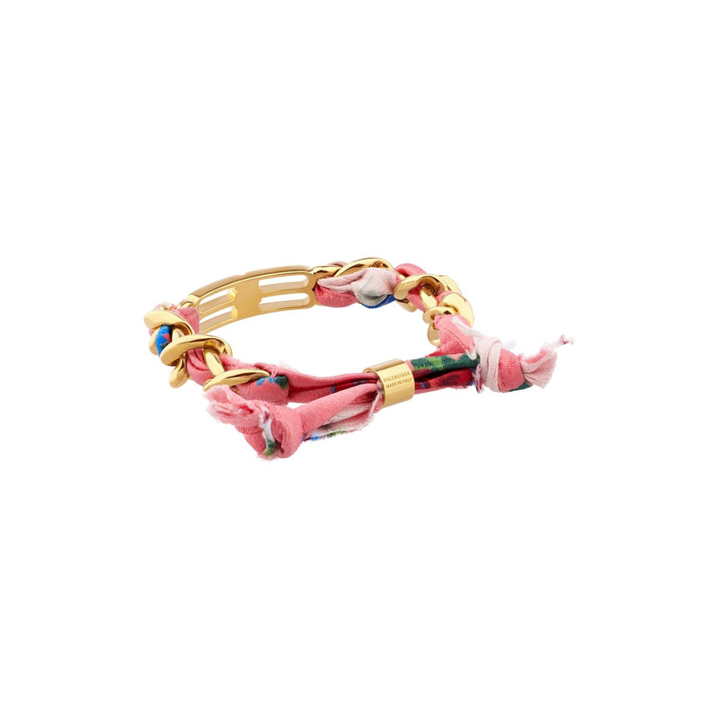 BALENCIAGA Women's Bb Icon Ribbon Bracelet in Gold/multicolor outlook