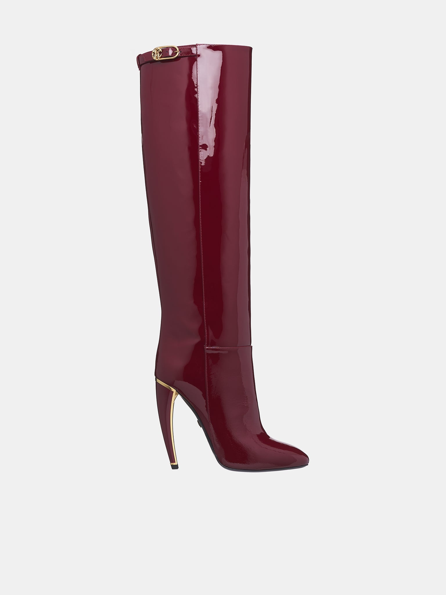 Patent Leather Knee High Boots - 1