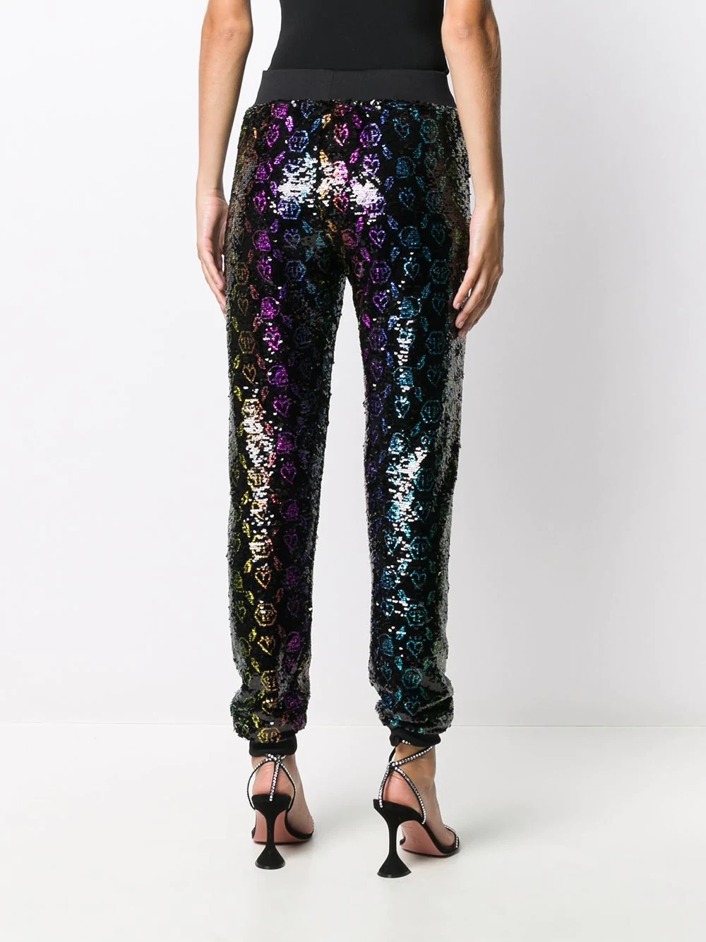 monogram sequin trousers - 4