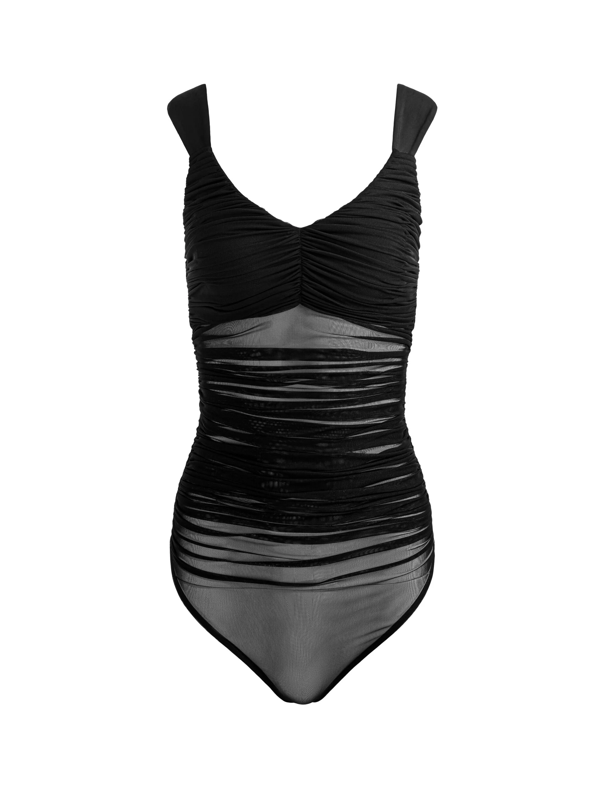 RENEE SHEER RUCHED BODYSUIT - 1