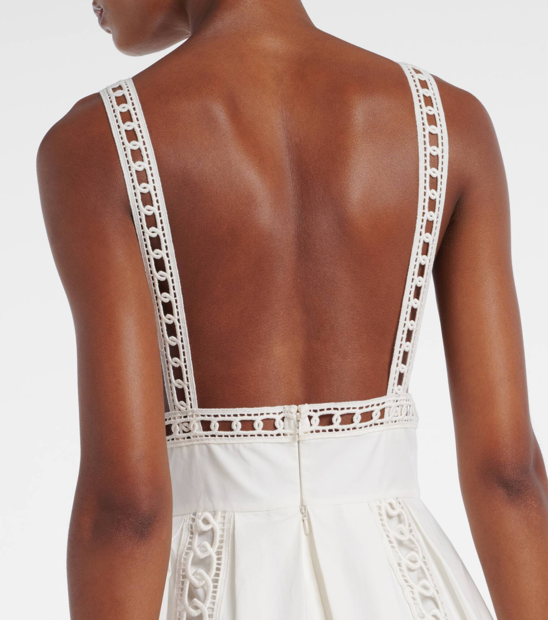 Embroidered cotton-blend midi dress - 7
