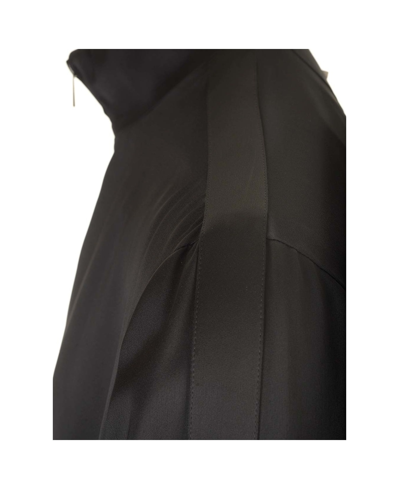 Black Enver Satin Acetate Jacket - 4