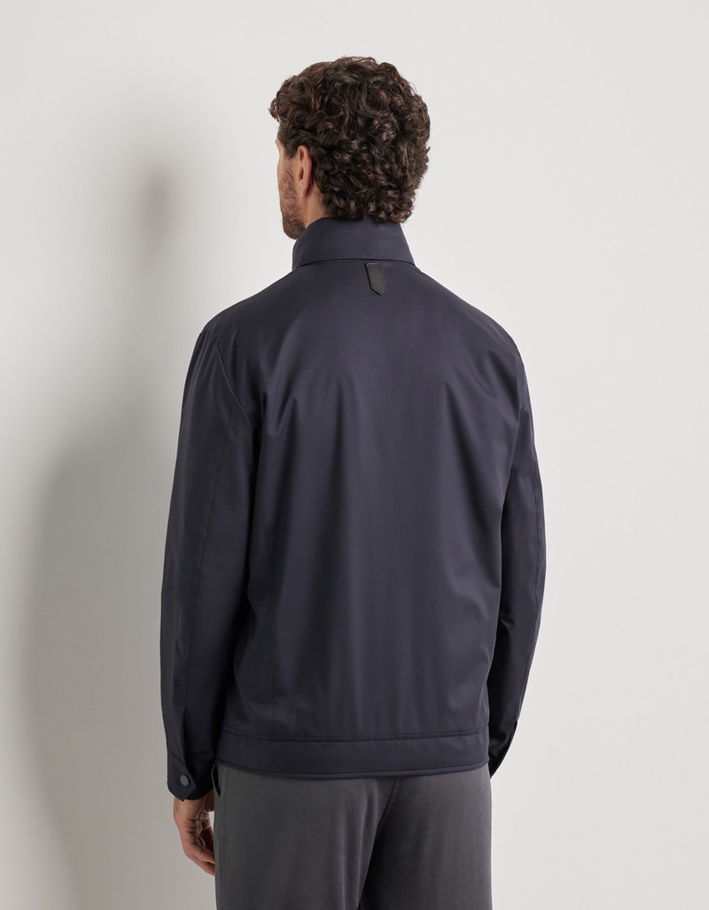 CARAMEL MIXED-MATERIAL ULTRALIGHT SUEDE BOMBER JACKET WITH KNIT INSERTS 121