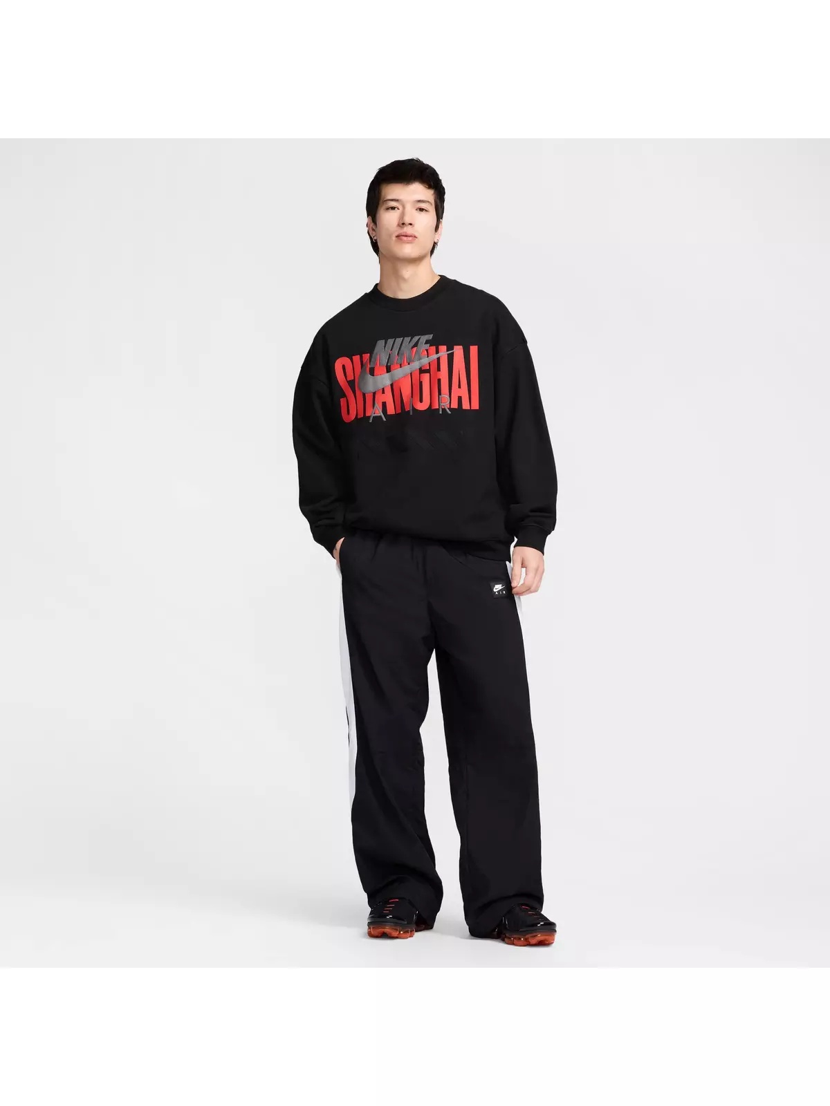Air Men's "Shanghai" Fleece Crew -Black - 5