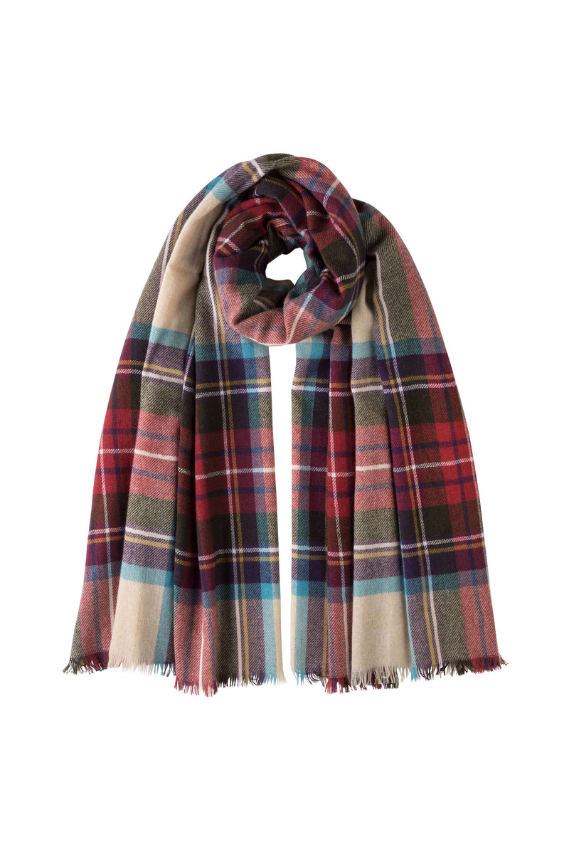 Lightweight Cashmere Hessian Dress Stewart Tartan Stole 1
