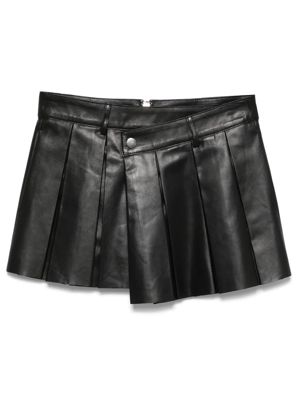pleated leather miniskirt - 1