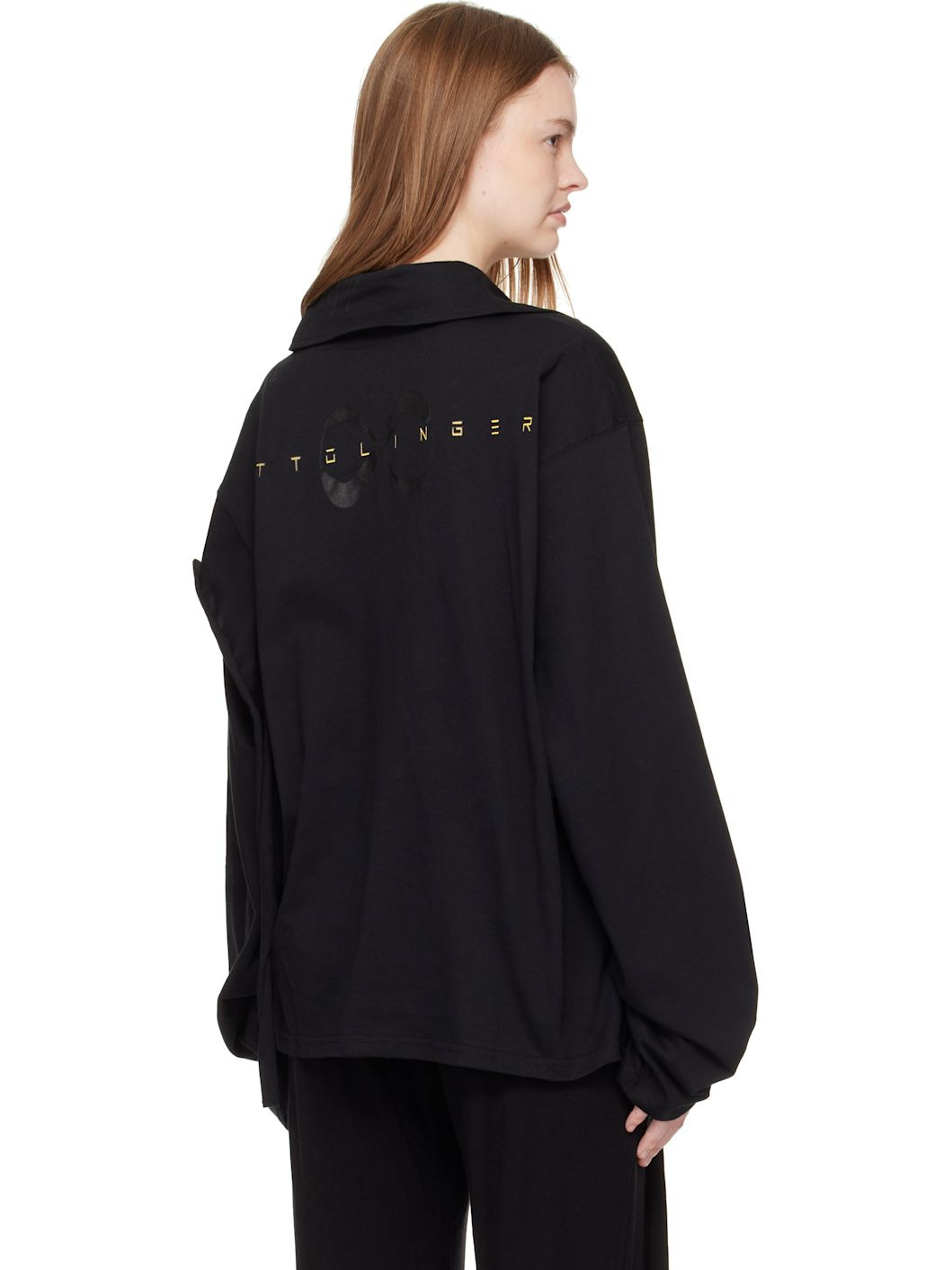 Black Long Sleeve Polo - 3