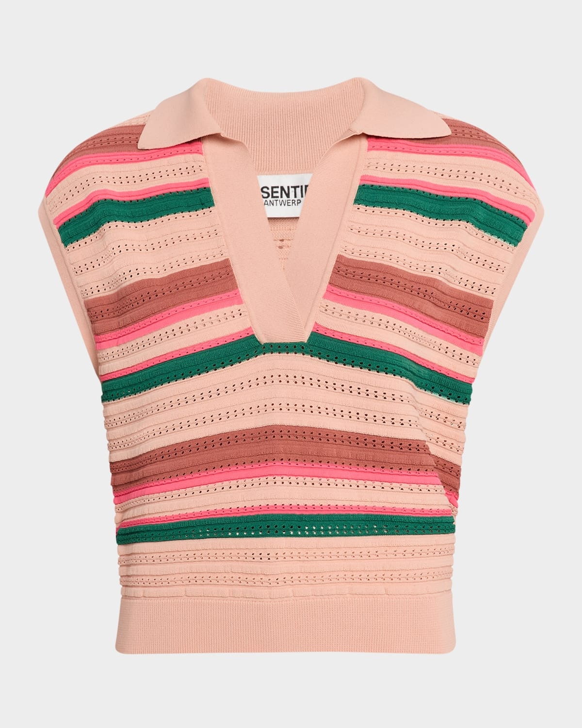 Hantwerp Striped Knit Polo - 1
