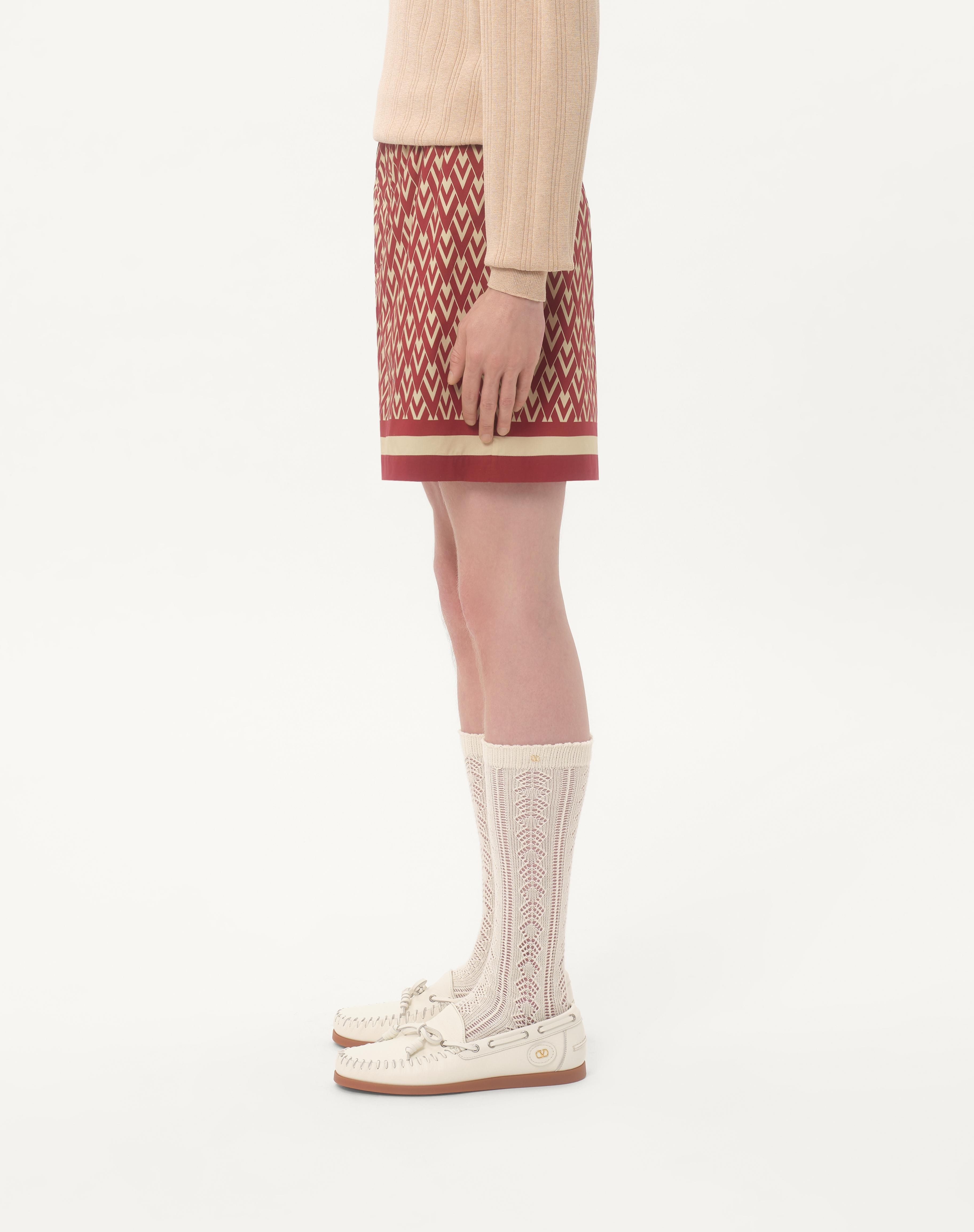 COTTON POPELINE BERMUDA SHORTS WITH TOUTE LA V PRINT - 4