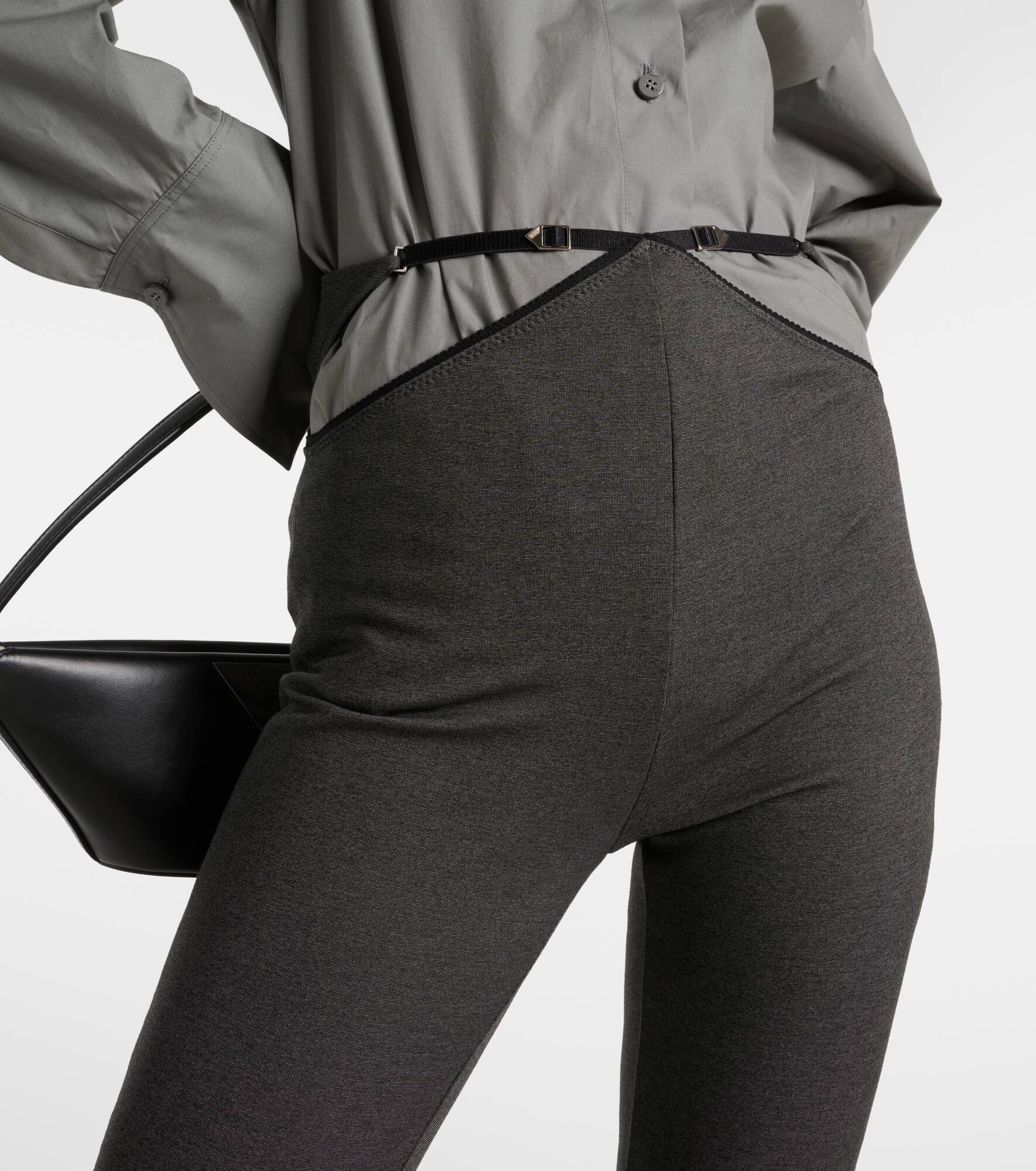 Cutout jersey flared pants - 4