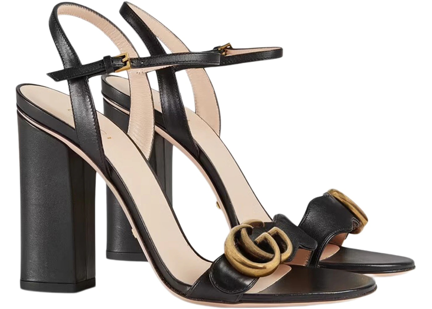 Gucci GG 105mm Heeled Sandal Black Leather - 2