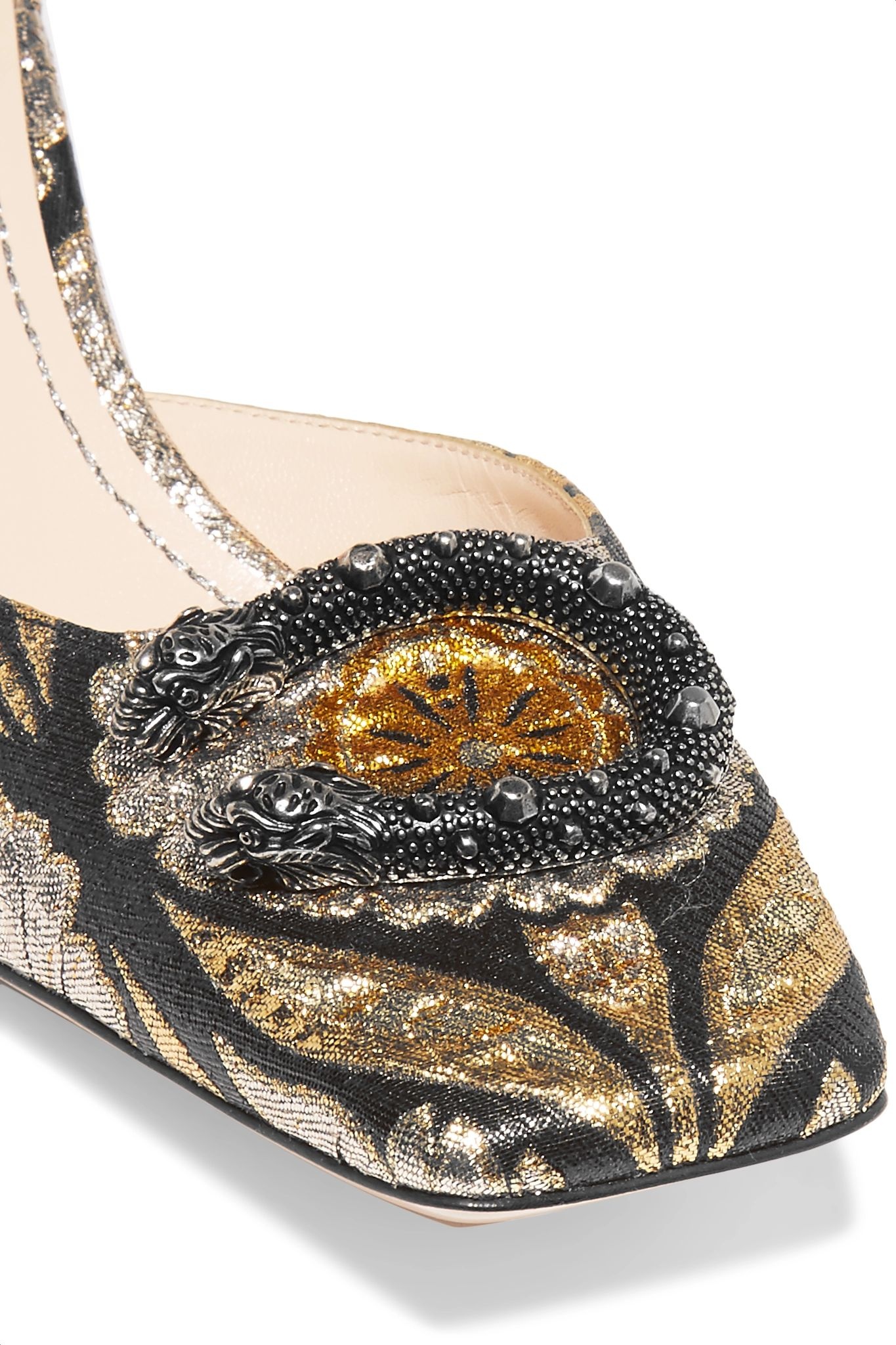 Embellished jacquard mules  - 5