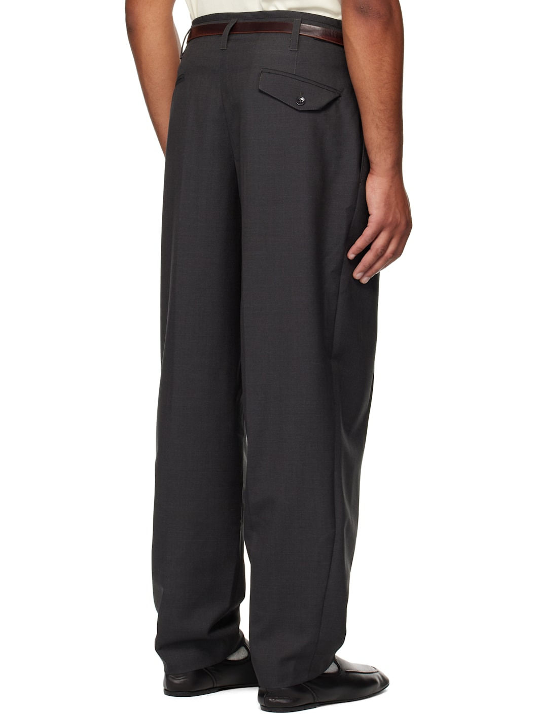 Gray Pleated Trousers - 3