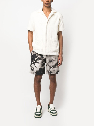MSGM graphic-print track shorts outlook