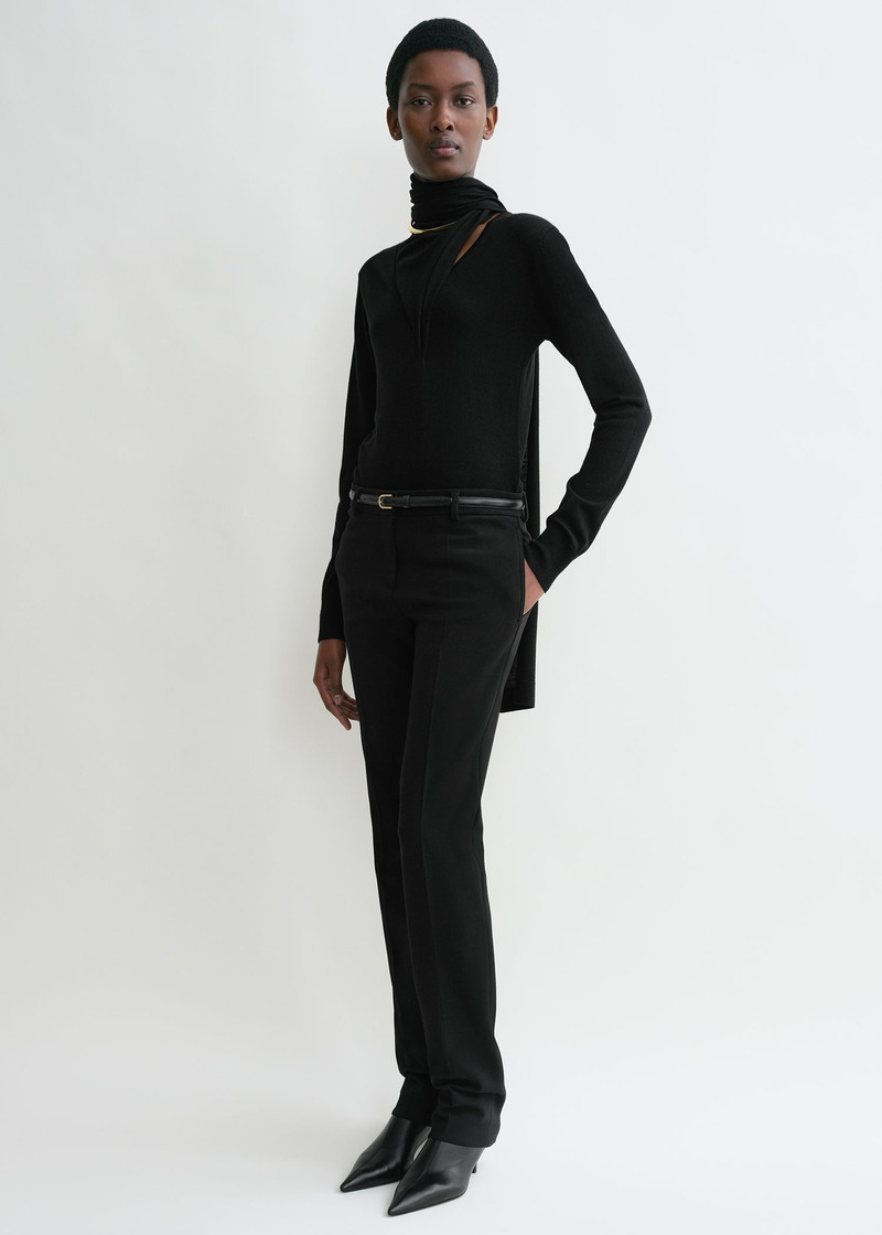 Totême Low-waist slim trousers black outlook
