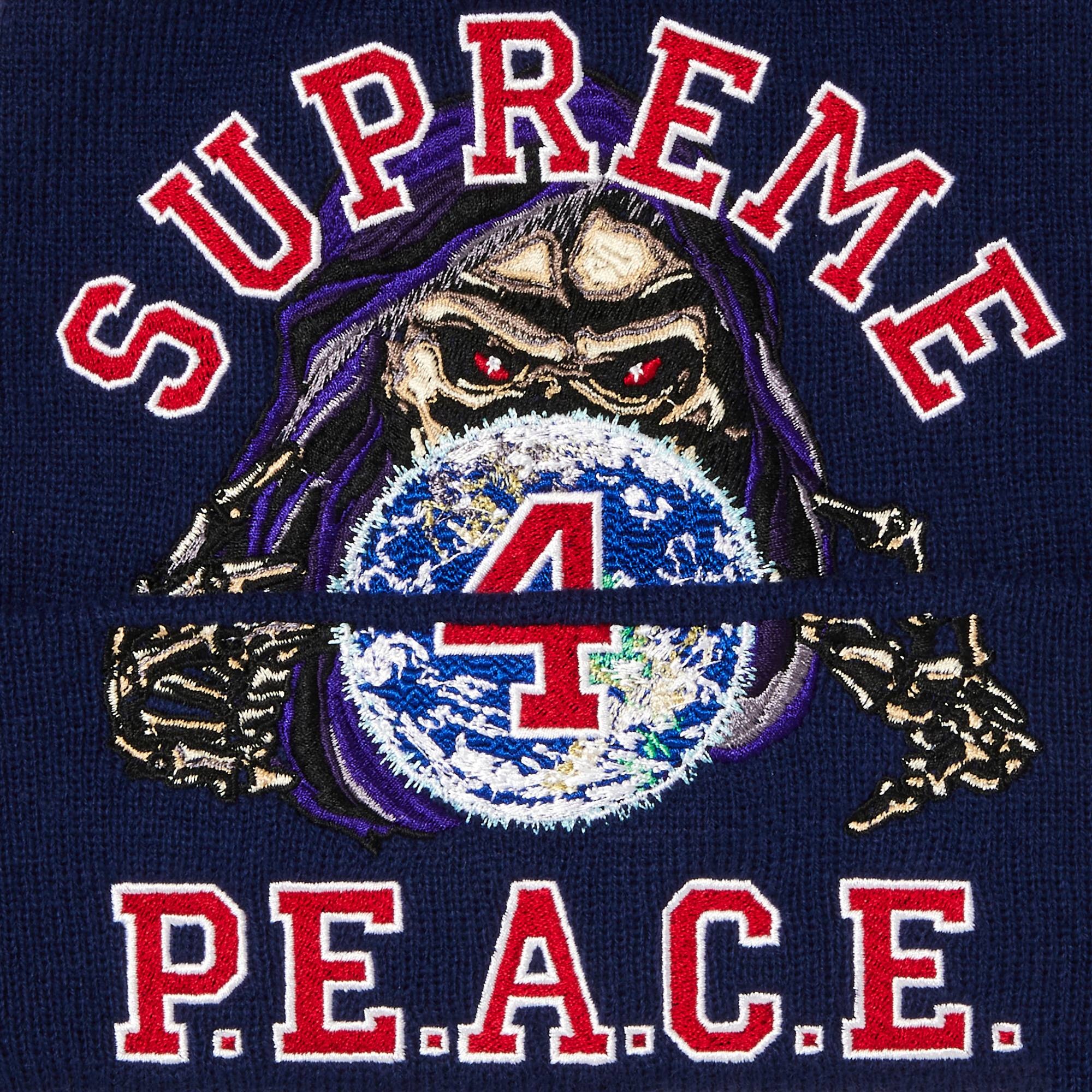 Supreme Peace Embroidered Beanie 'Navy'