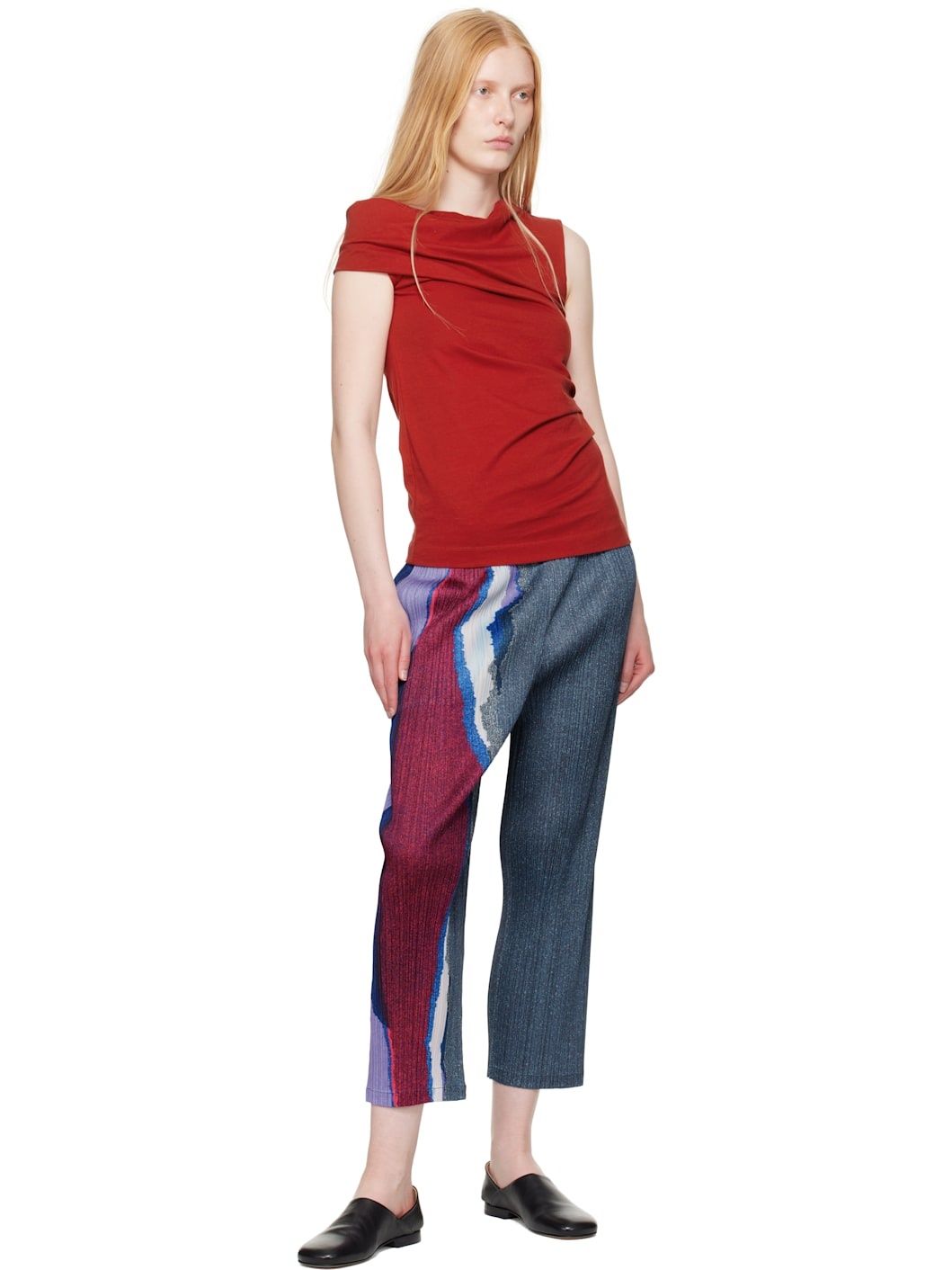 Blue Grainy Colors Trousers - 4
