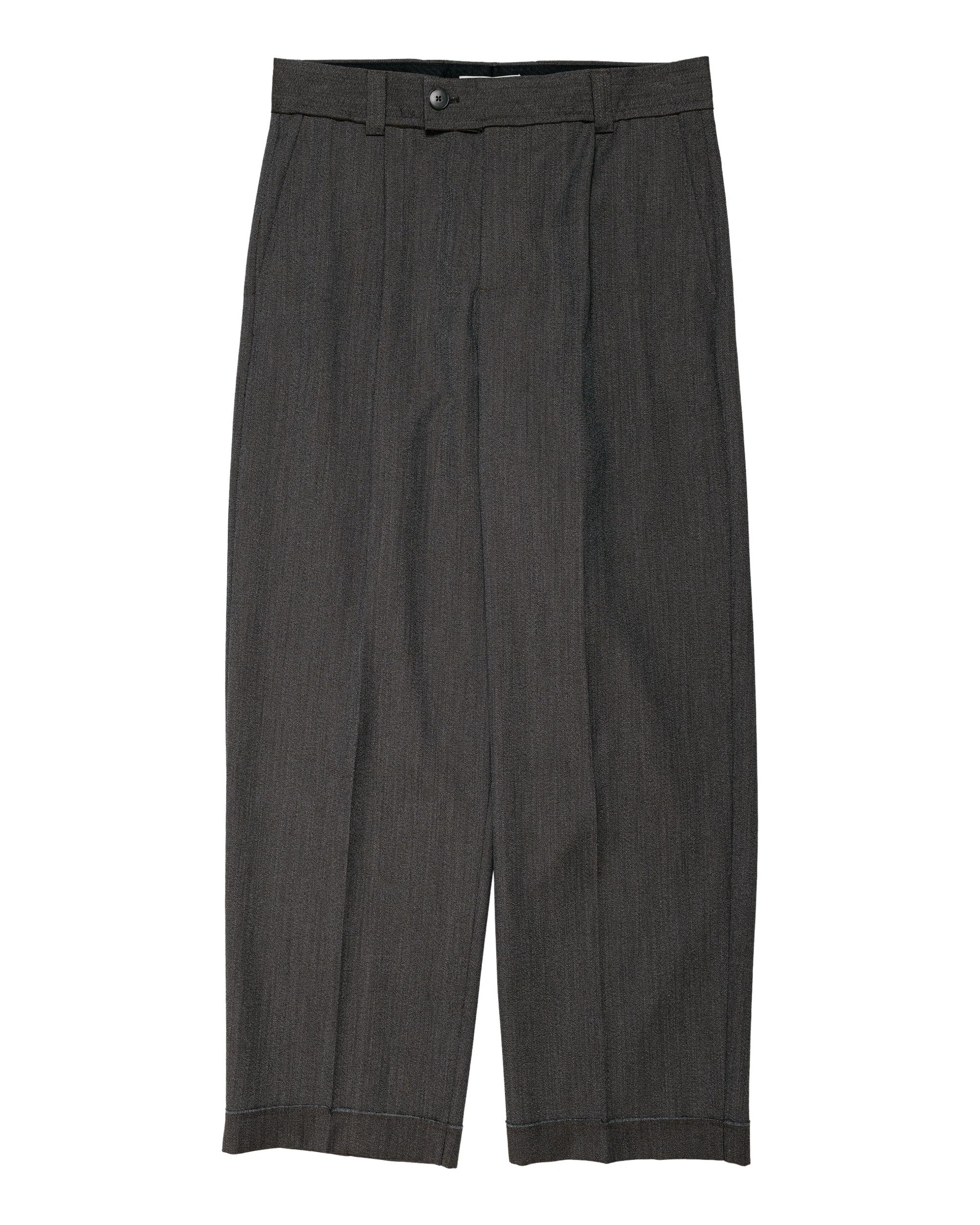 Patch Trousers Taupe Wool Twill - 1