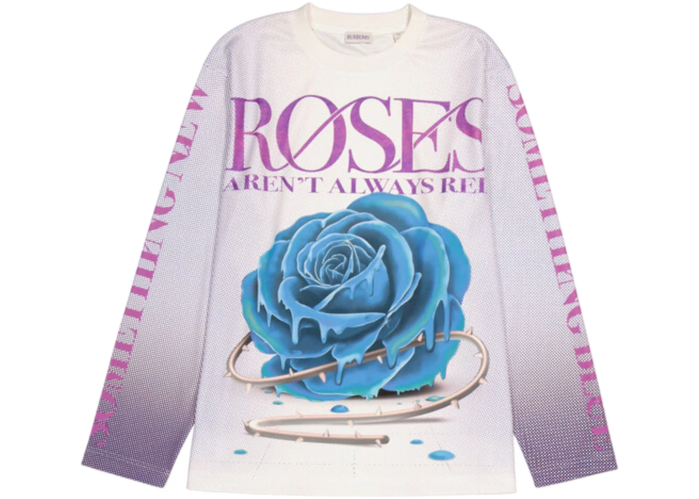 Burberry Rose Print Long Sleeve T-shirt Purple - 1