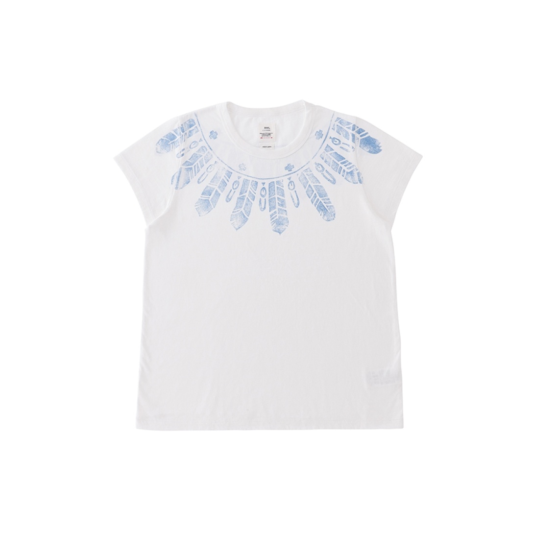 BOYS TEE S/S W FEATHERS BLUE - 1