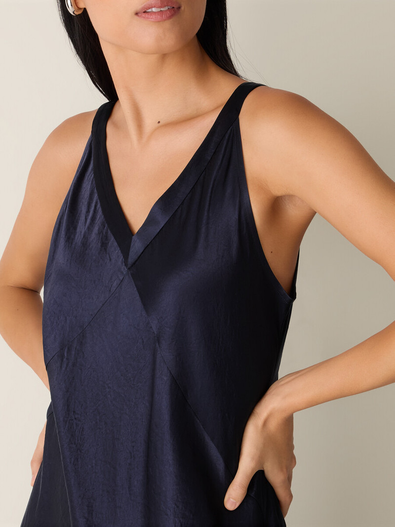 Textured Satin V-Neck Dress 5