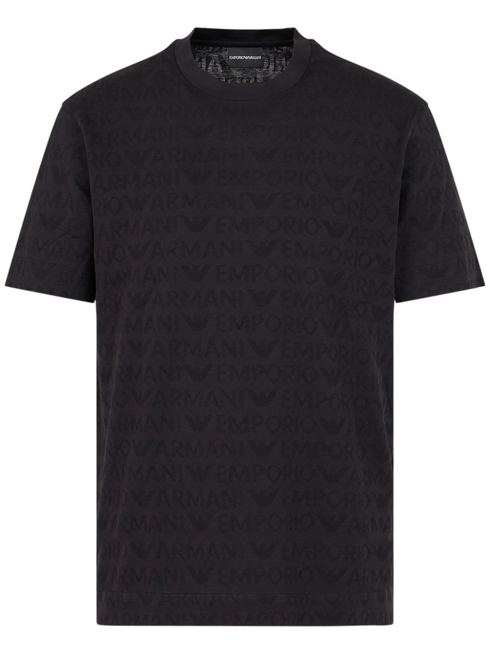 logo-jacquard cotton T-shirt - 1