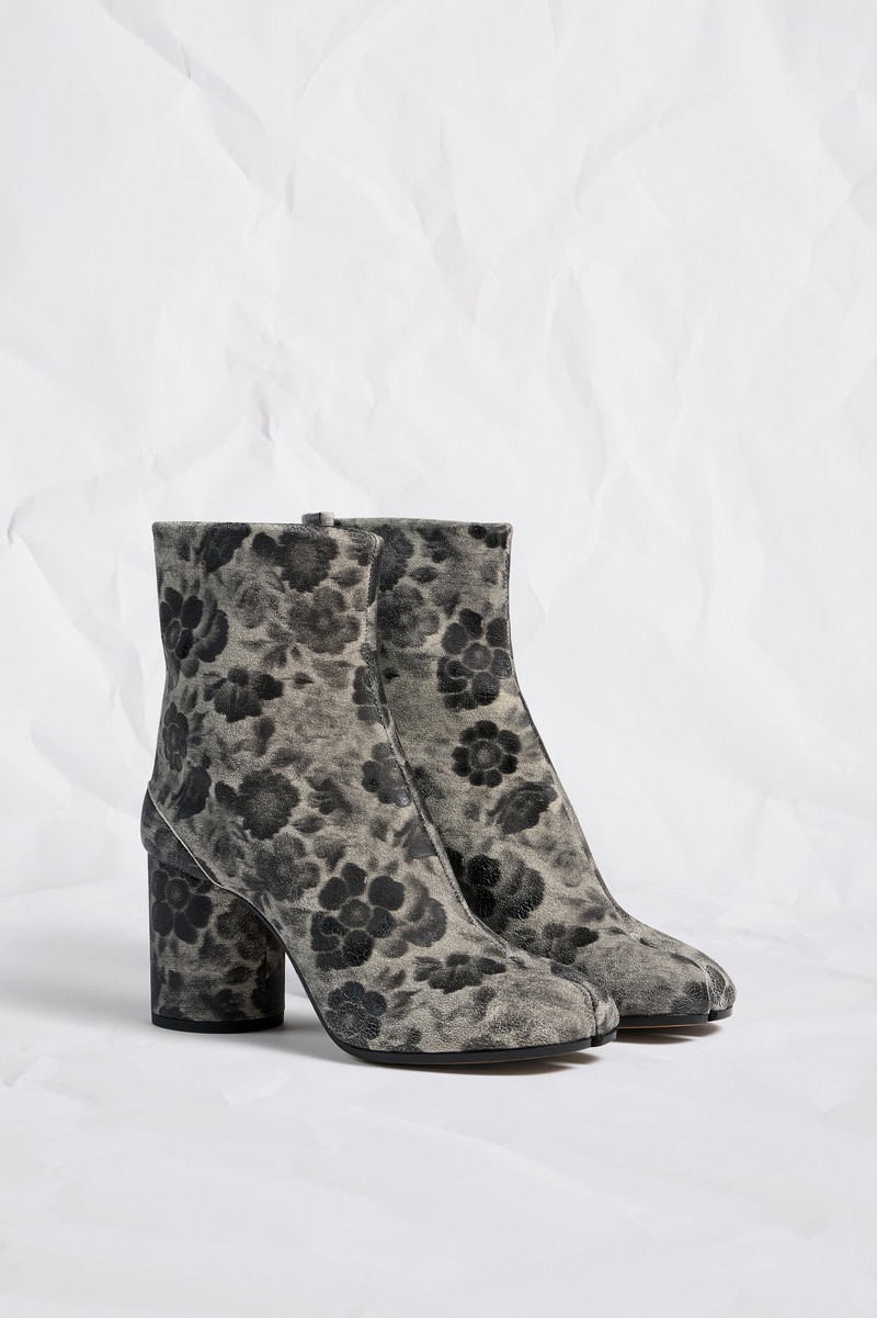Tabi Ankle Boots Crackle Flower Print 3