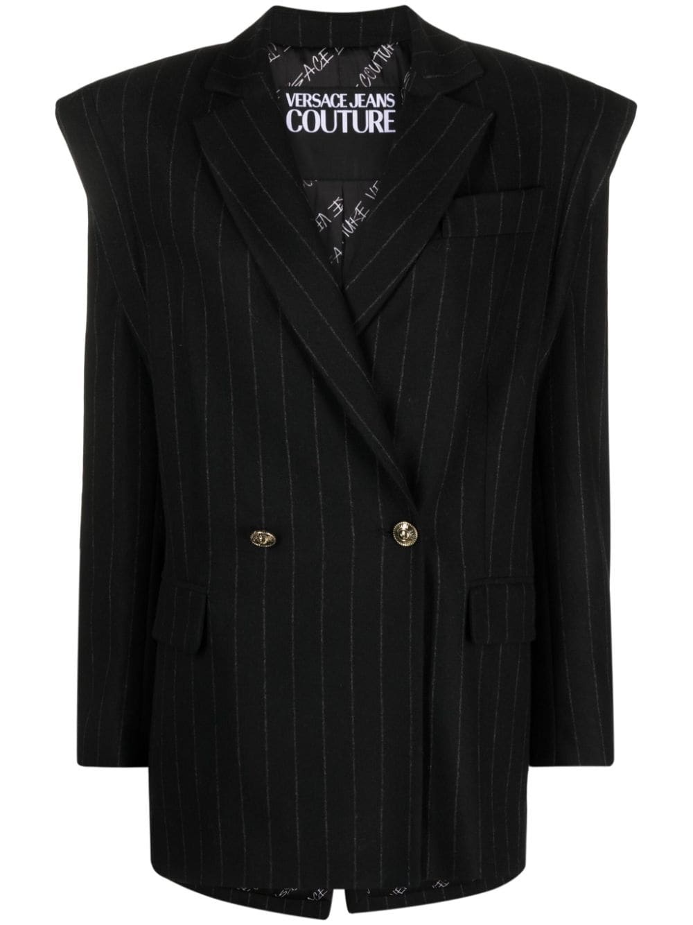 pinstriped double-breasted blazer - 2
