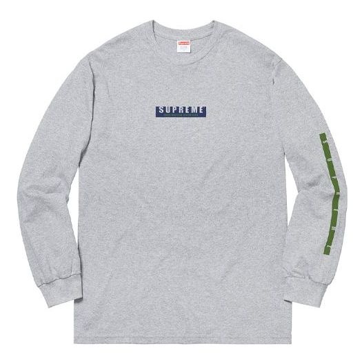 Supreme FW18 1994 LS Tee Heather Grey Logo Tee SUP-FW18-057 - 1