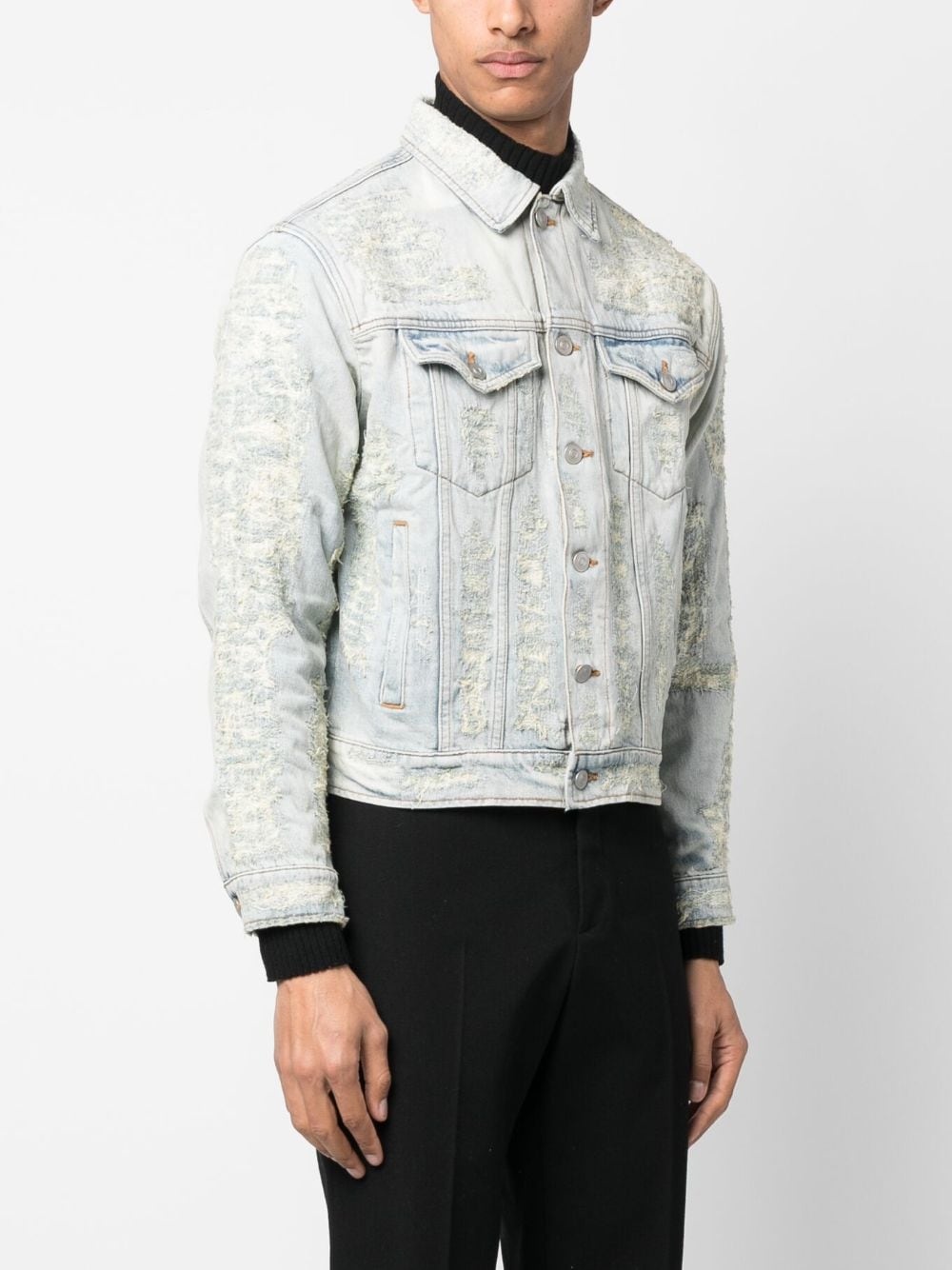 distressed denim jacket - 3