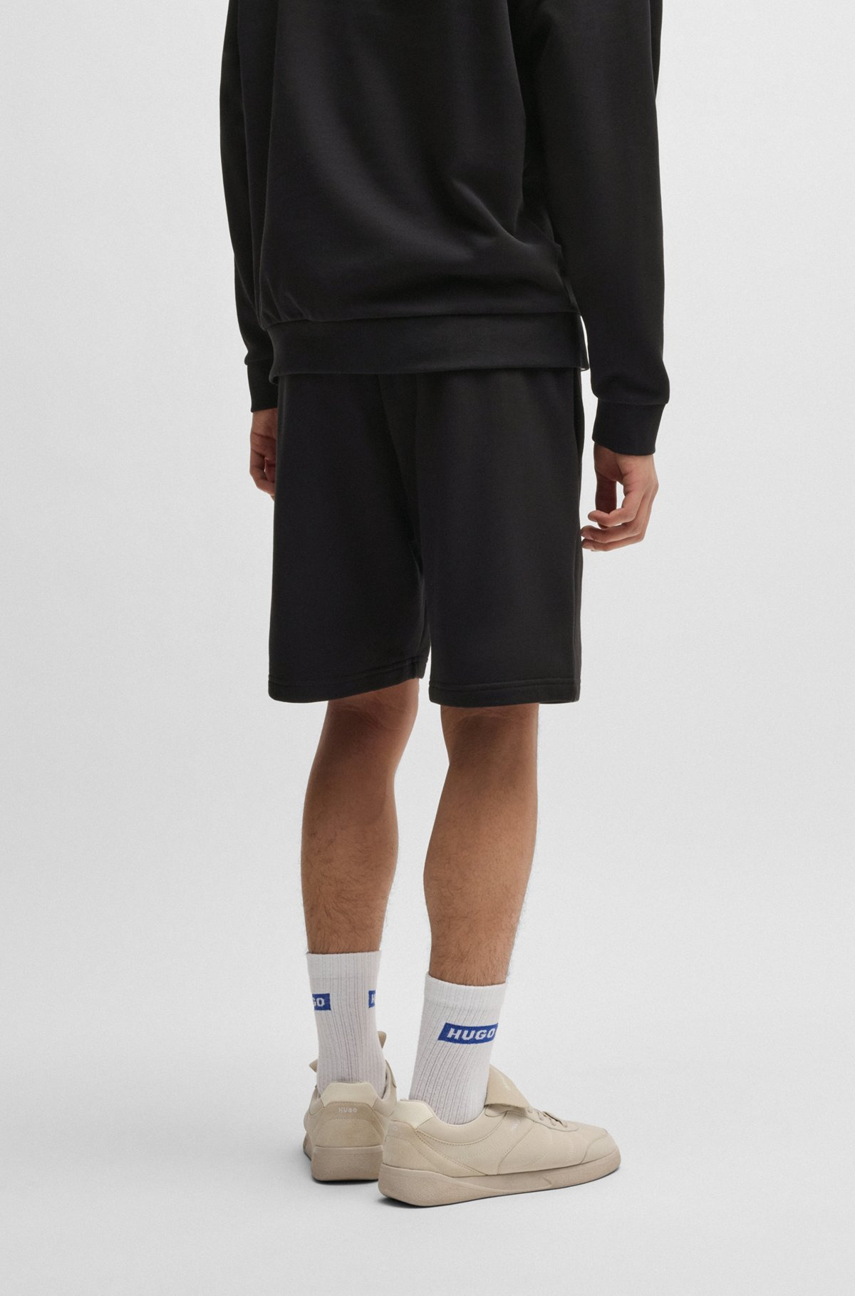 COTTON-TERRY SHORTS WITH HAPPY HUGO LOGO - 5