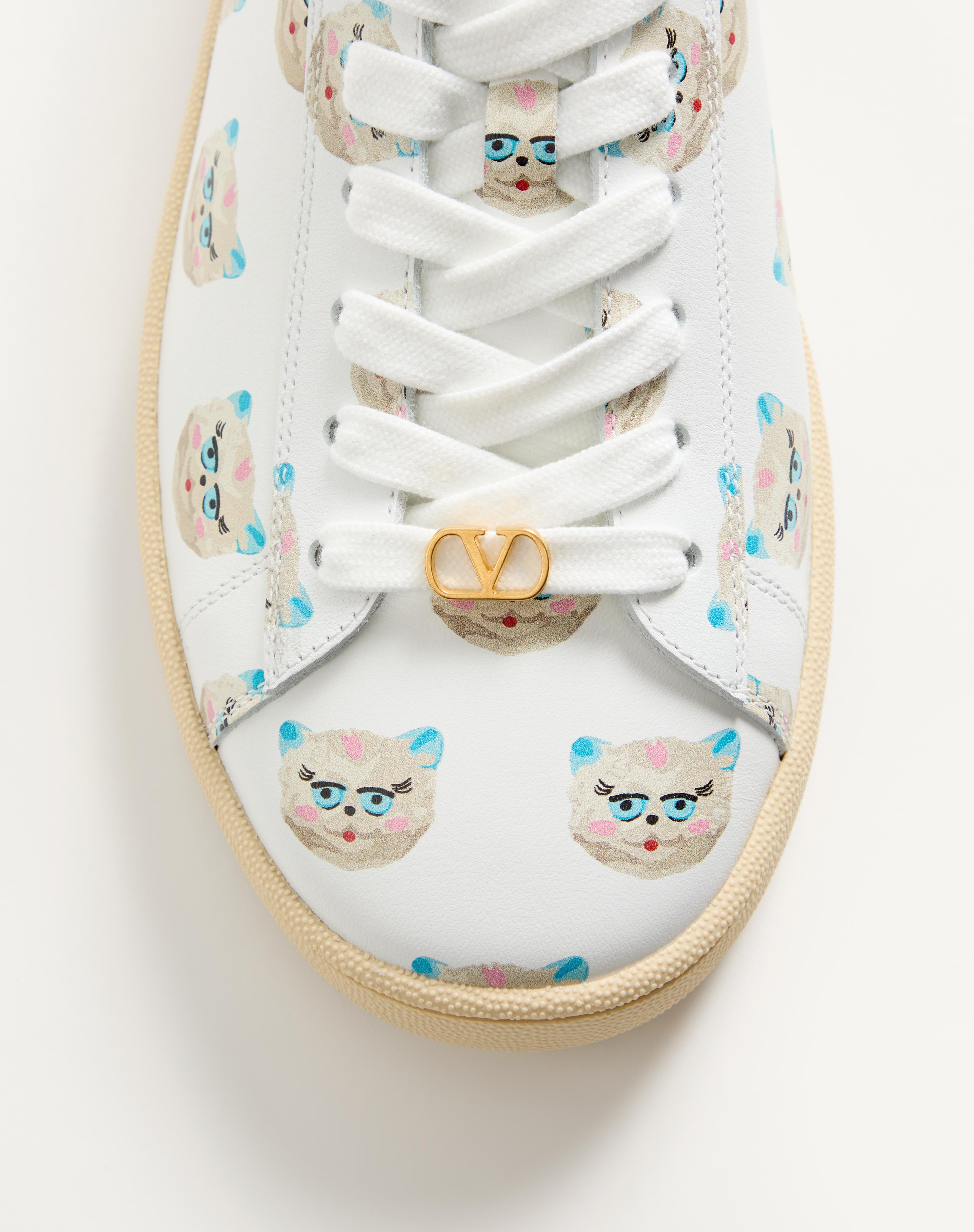 ROYCO SNEAKER IN NAPPA CALFSKIN WITH LE CHAT DE LA MAISON MOTIF - 7