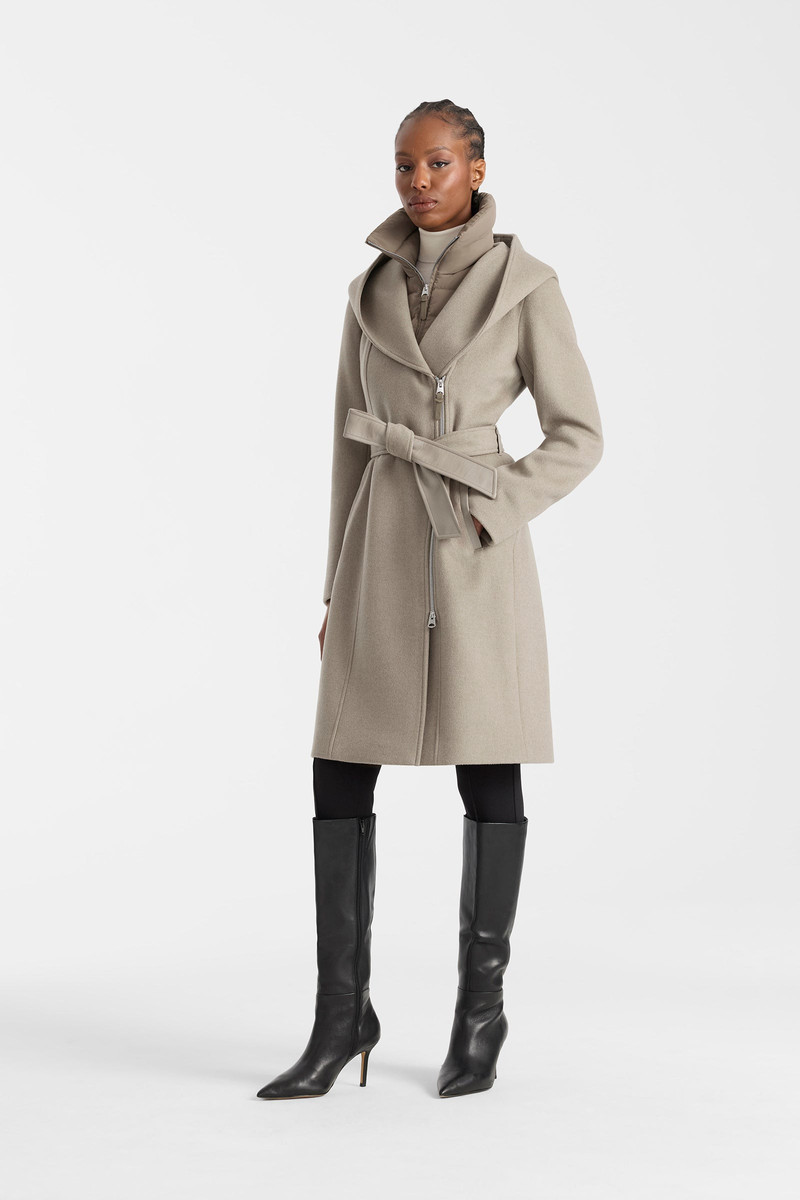 SHIA-SLBZ 2-in-1 double-face wool coat with removable bib 6