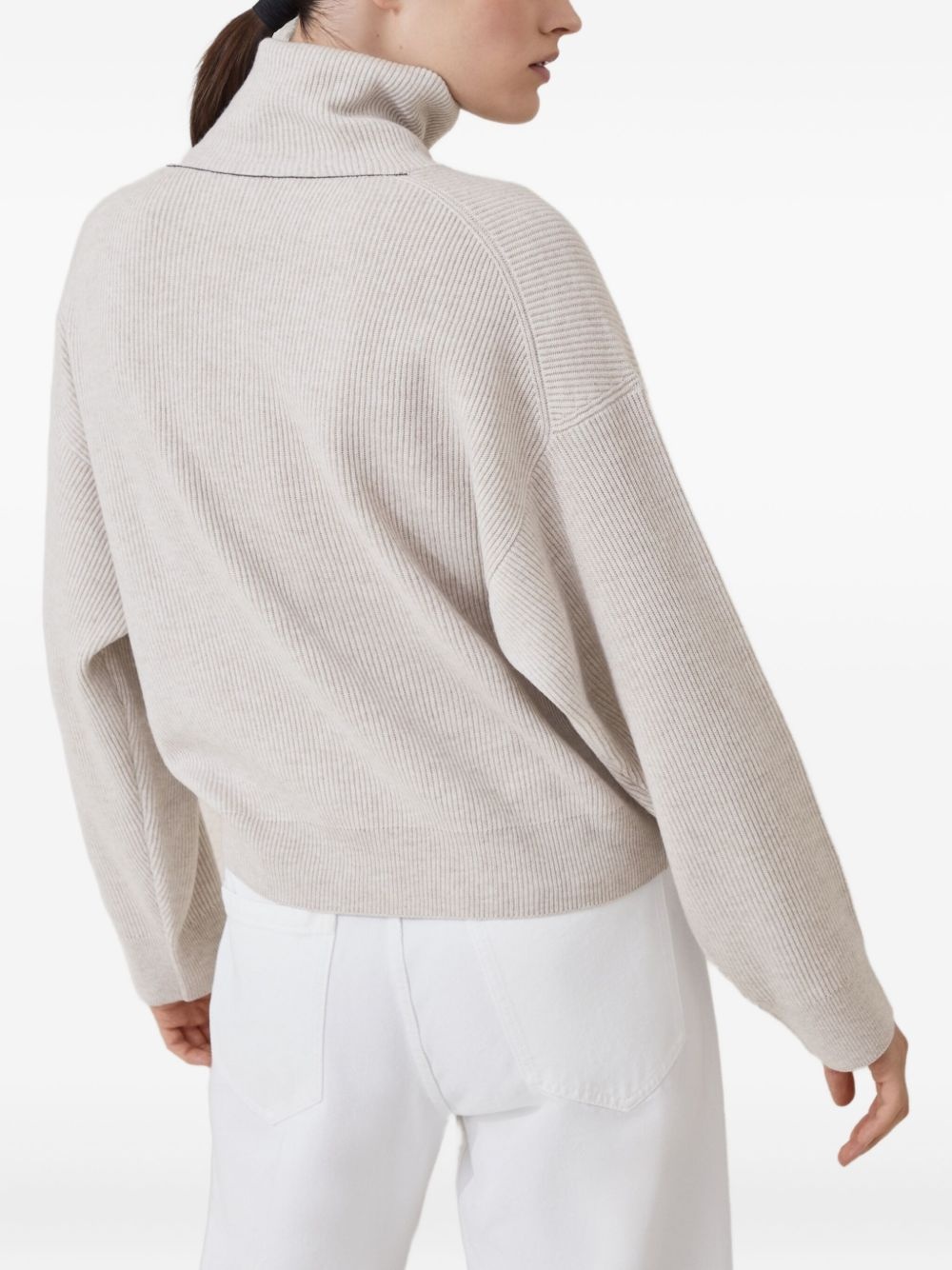 turtleneck ribbed sweater - 4