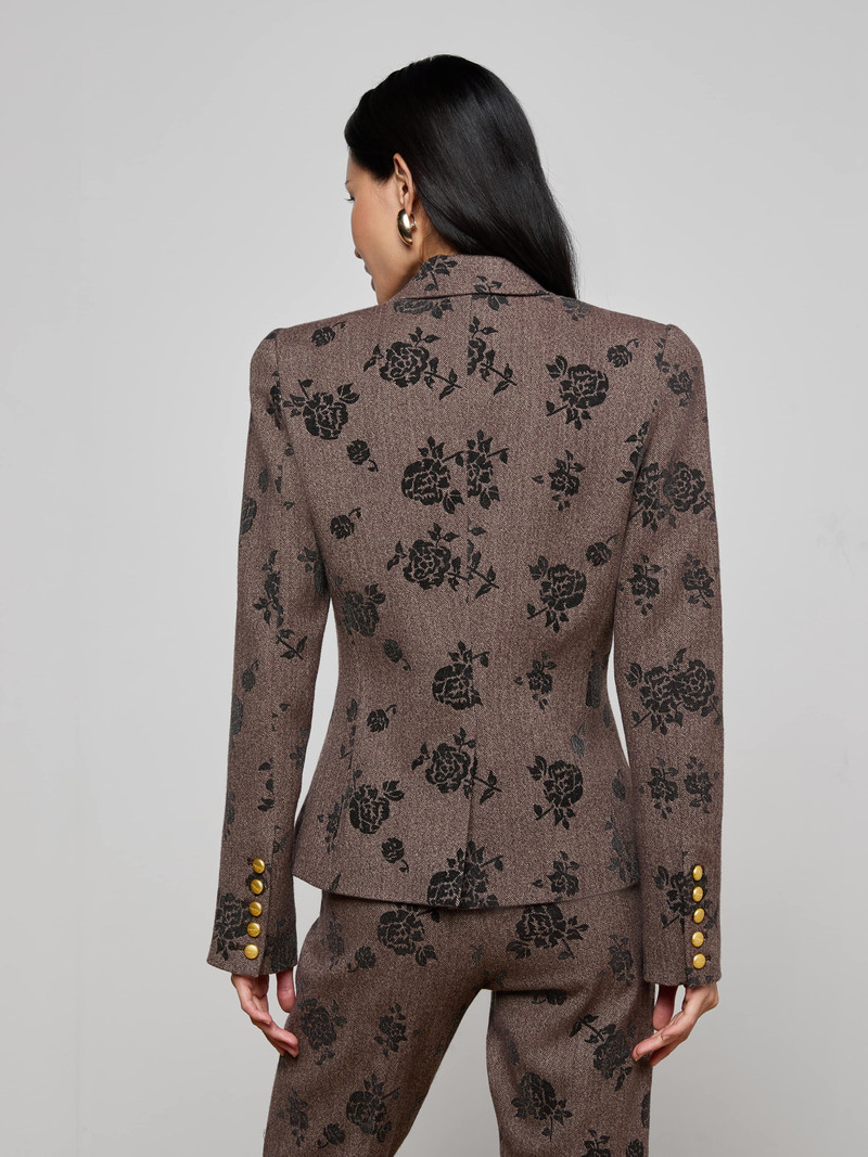 Bethany Flocked Herringbone Blazer 5