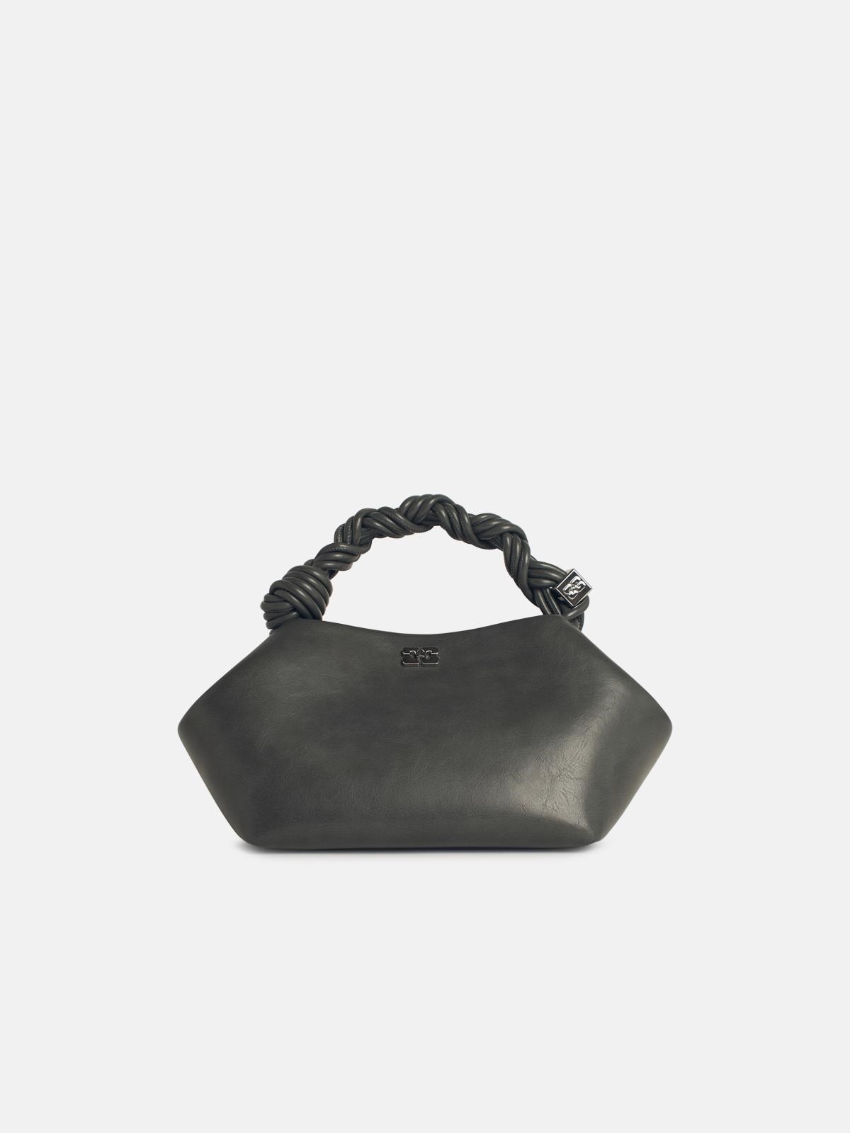 'BOU' SMALL GREY LEATHER BLEND BAG - 1