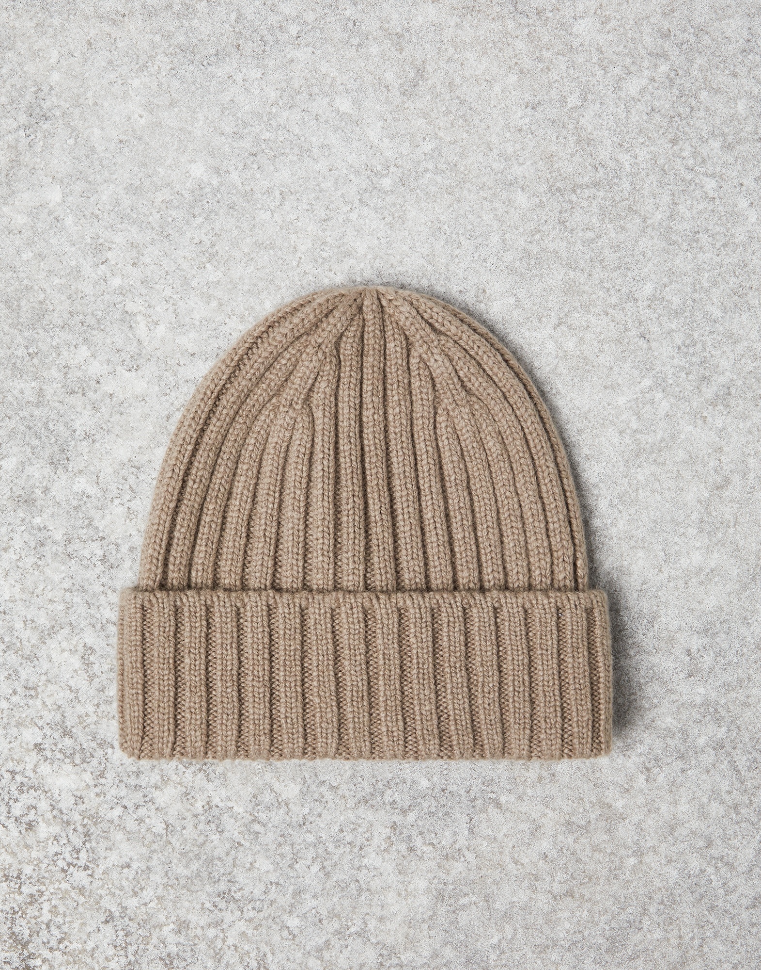 Cashmere rib knit beanie - 1