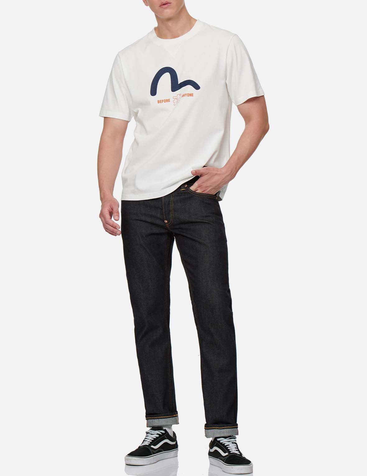 Orange Brushstroke Daicock Slim Straight fit Jeans #2010 - 6