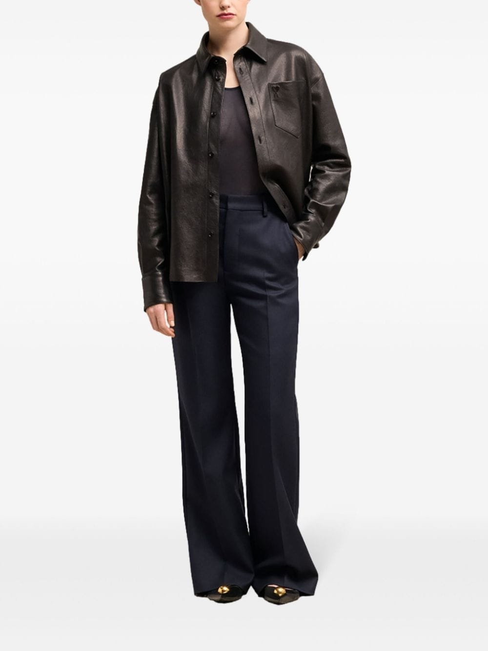 high-rise flared trousers - 2