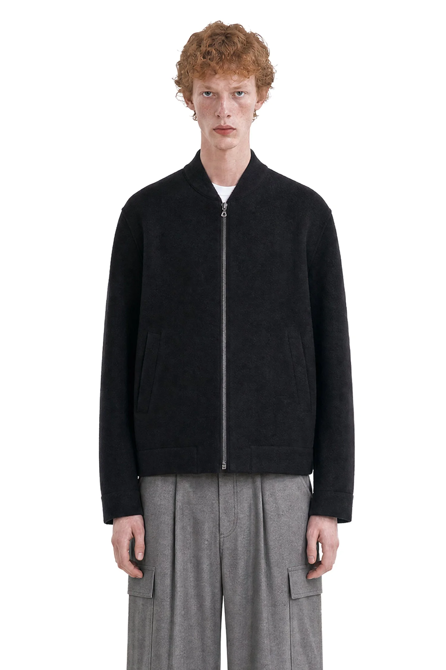 Boiled Wool Bomber Jacket - 1