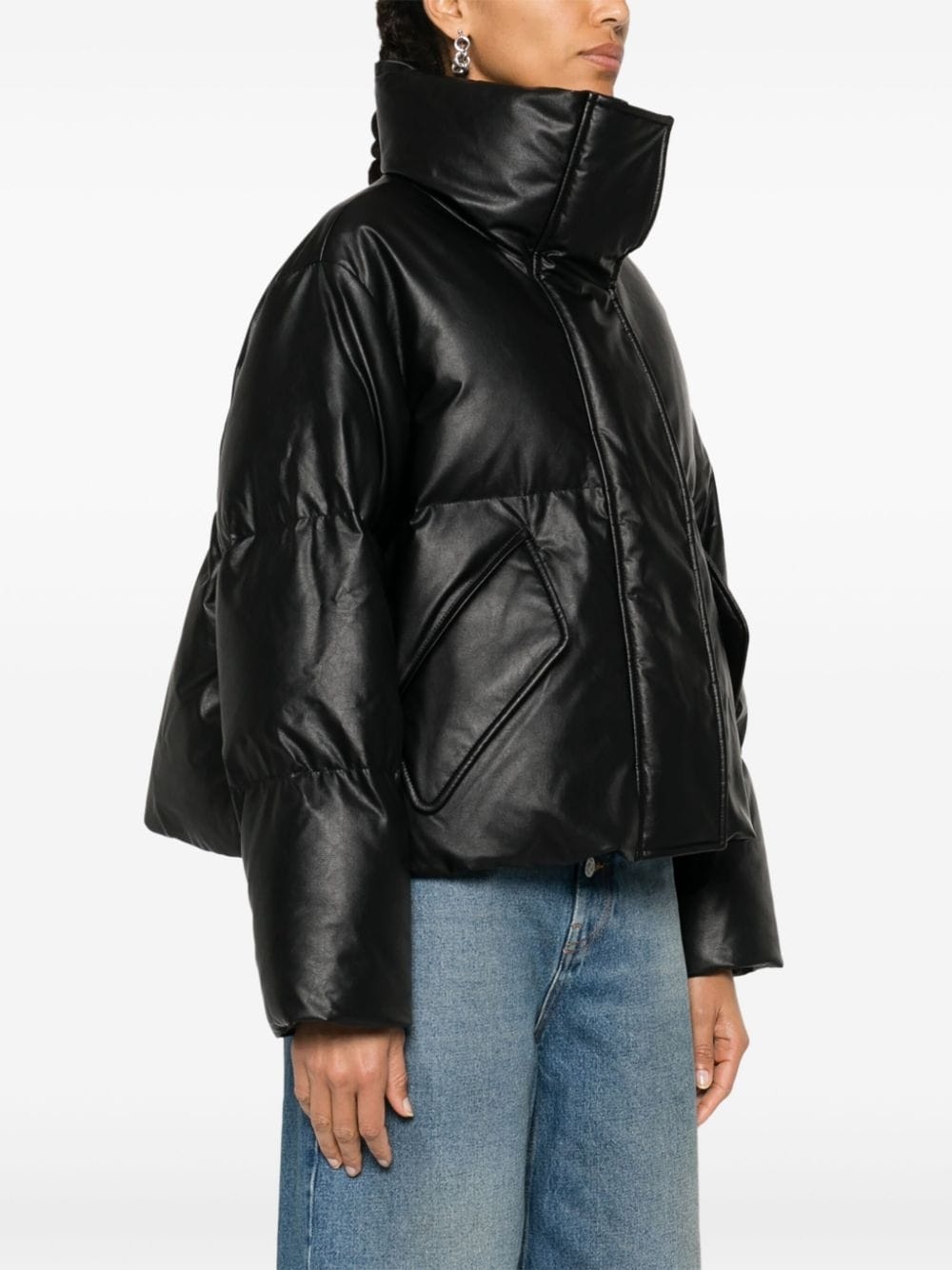 funnel-neck padded jacket - 3