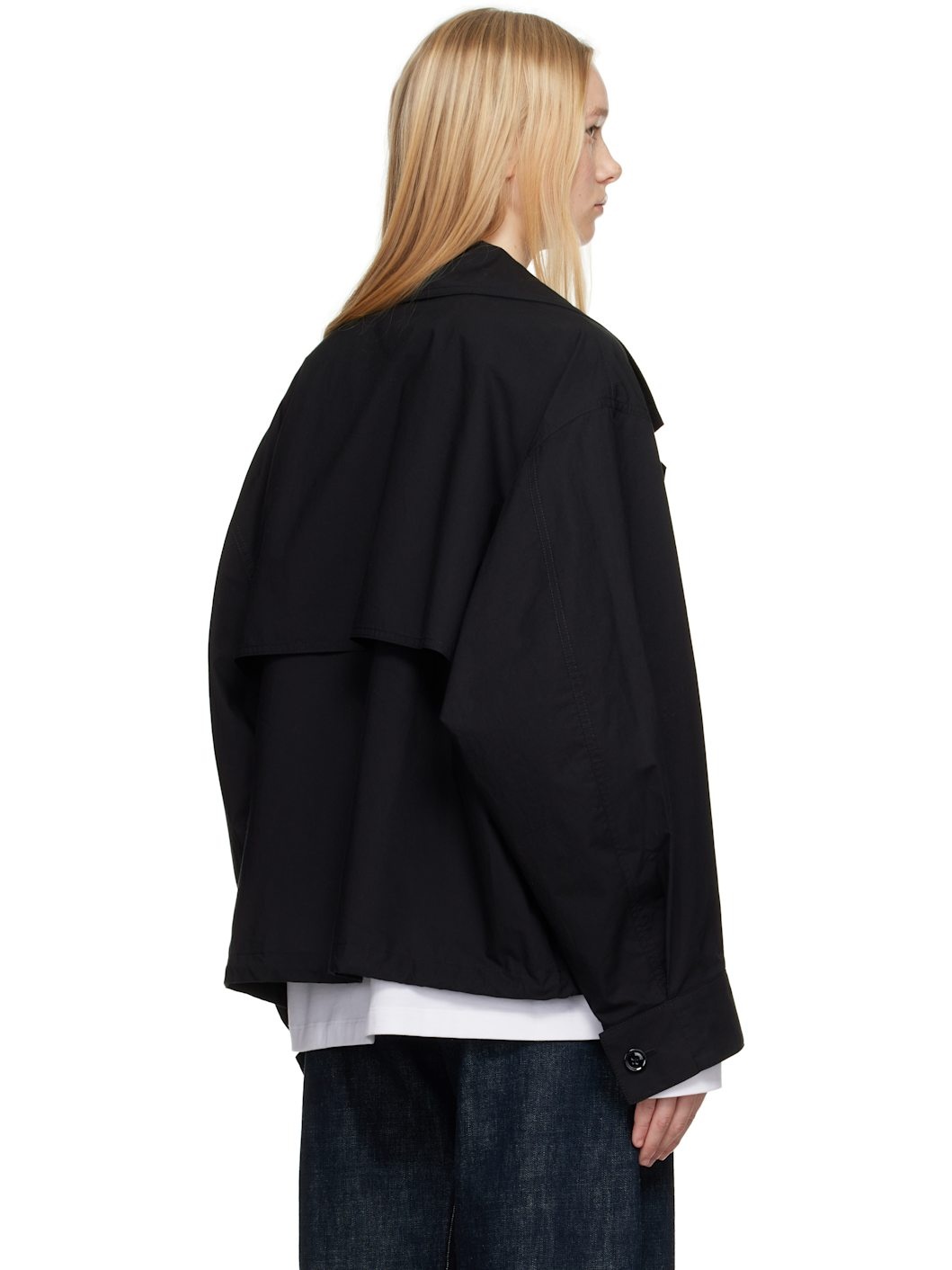 Black Double Flap Light Jacket - 3