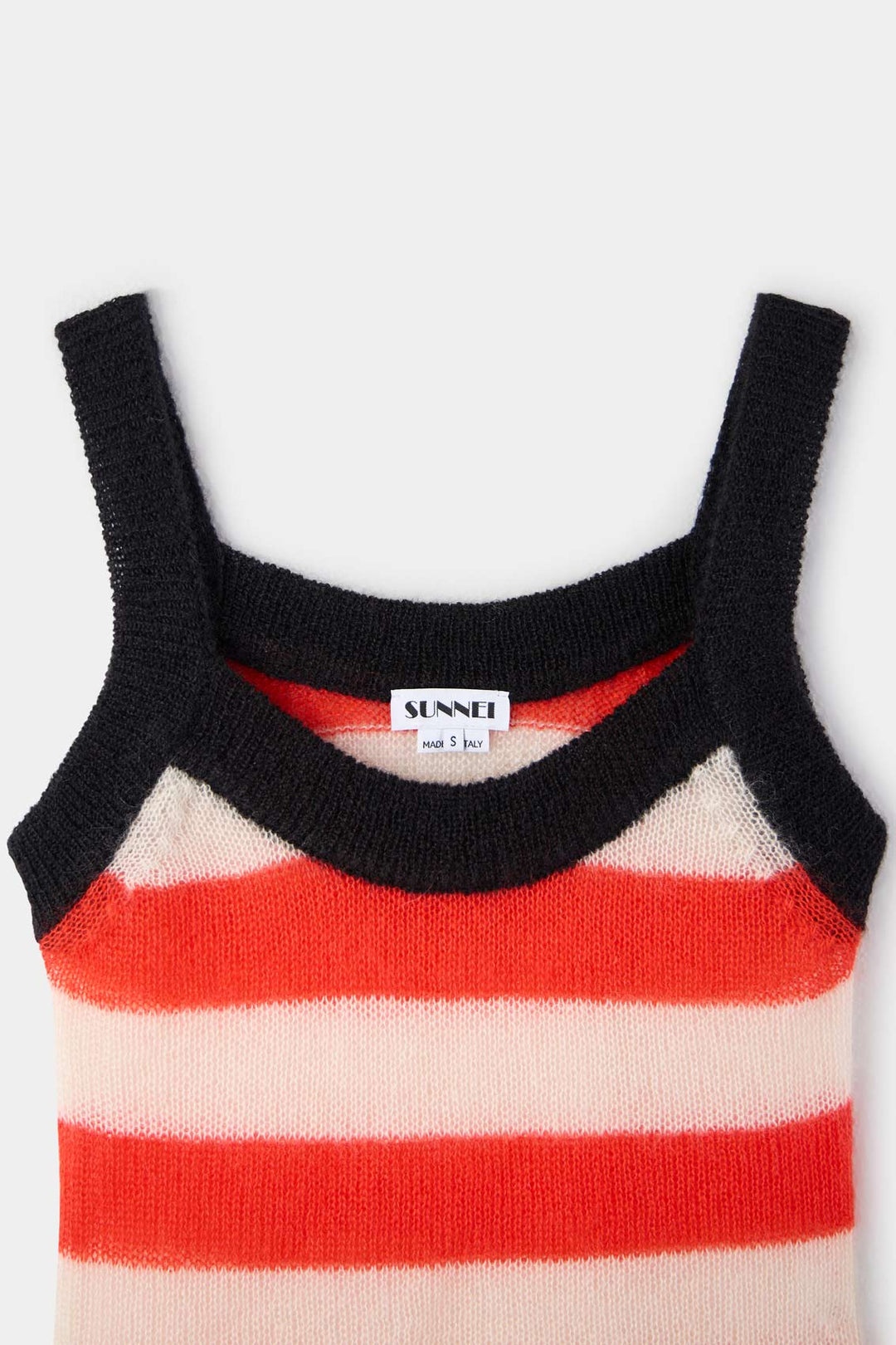 KNIT TANK TOP / cream & bright red stripes - 4