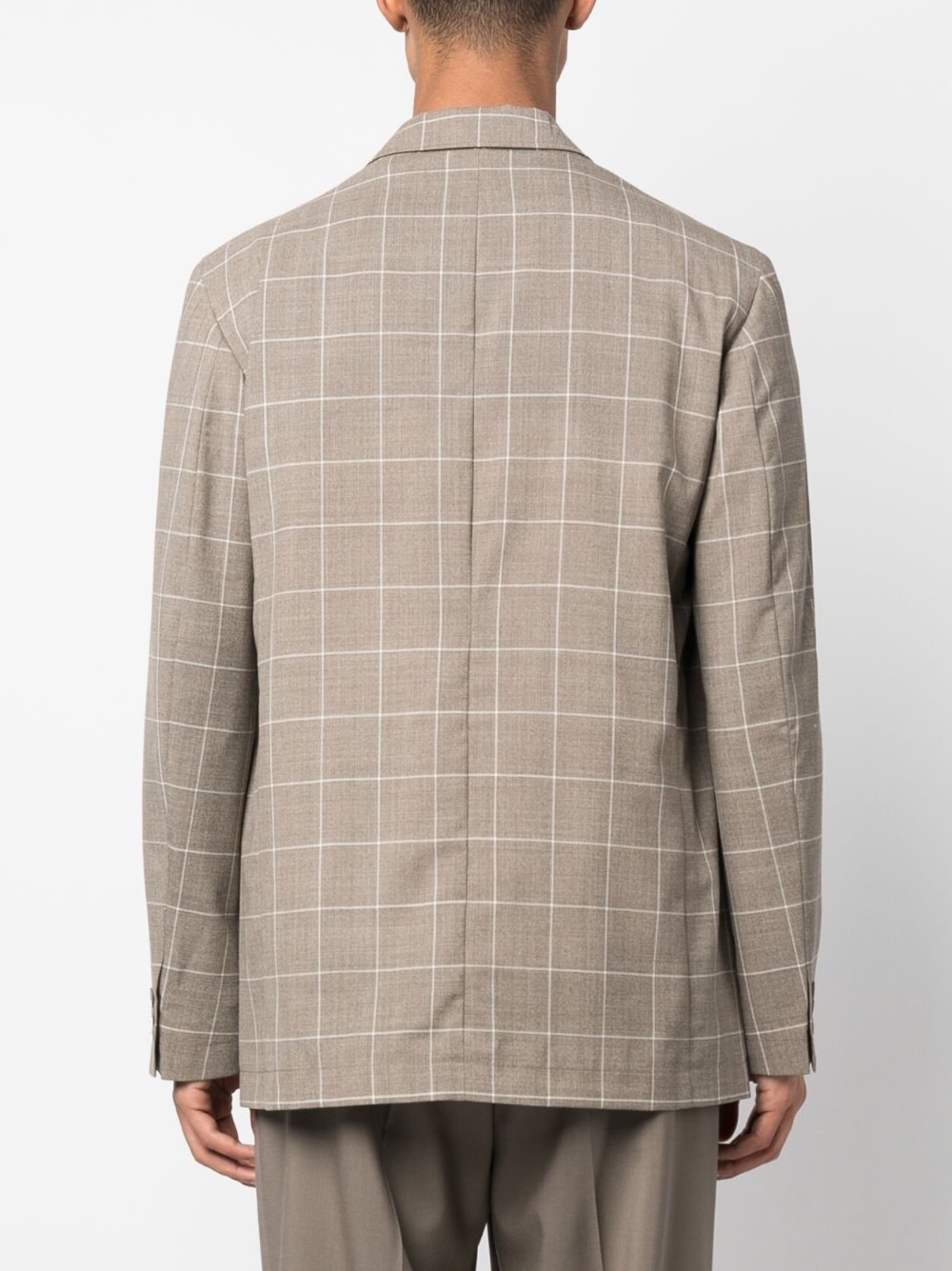 windowpane-print single-breasted blazer - 4