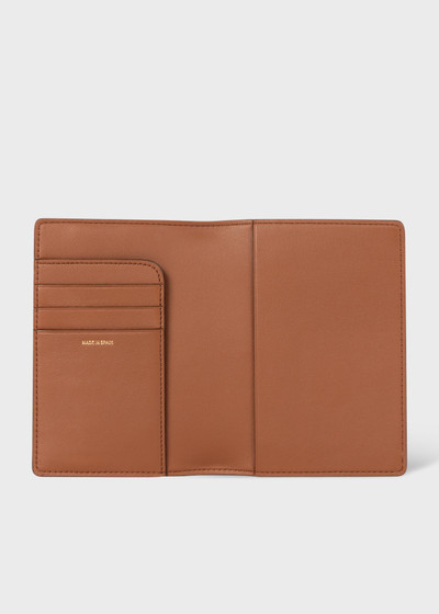 Paul Smith Brown Woven Front Calf Leather Passport Cover Wallet outlook